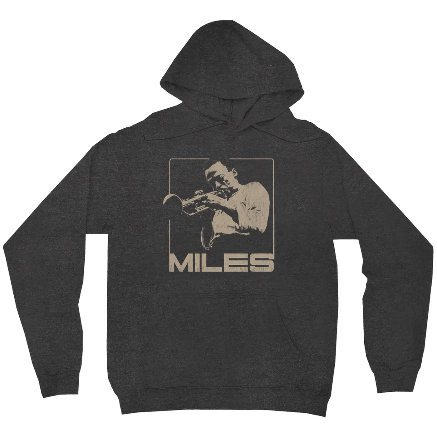 Miles Davis Hoodie | Miles Playing Trumpet Distressed Design Miles Davis Hoodie (Merchbar Exclusive)