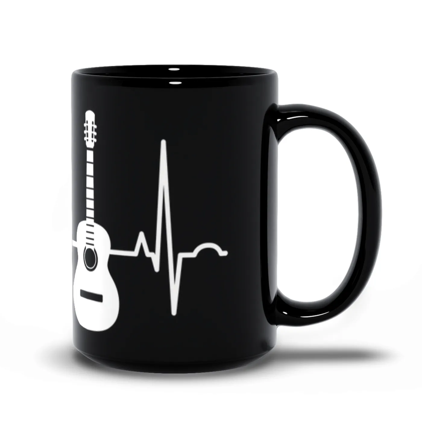 Merchbar Music Life Mug | Acoustic Guitar Heartbeat Merchbar Music Life Mug