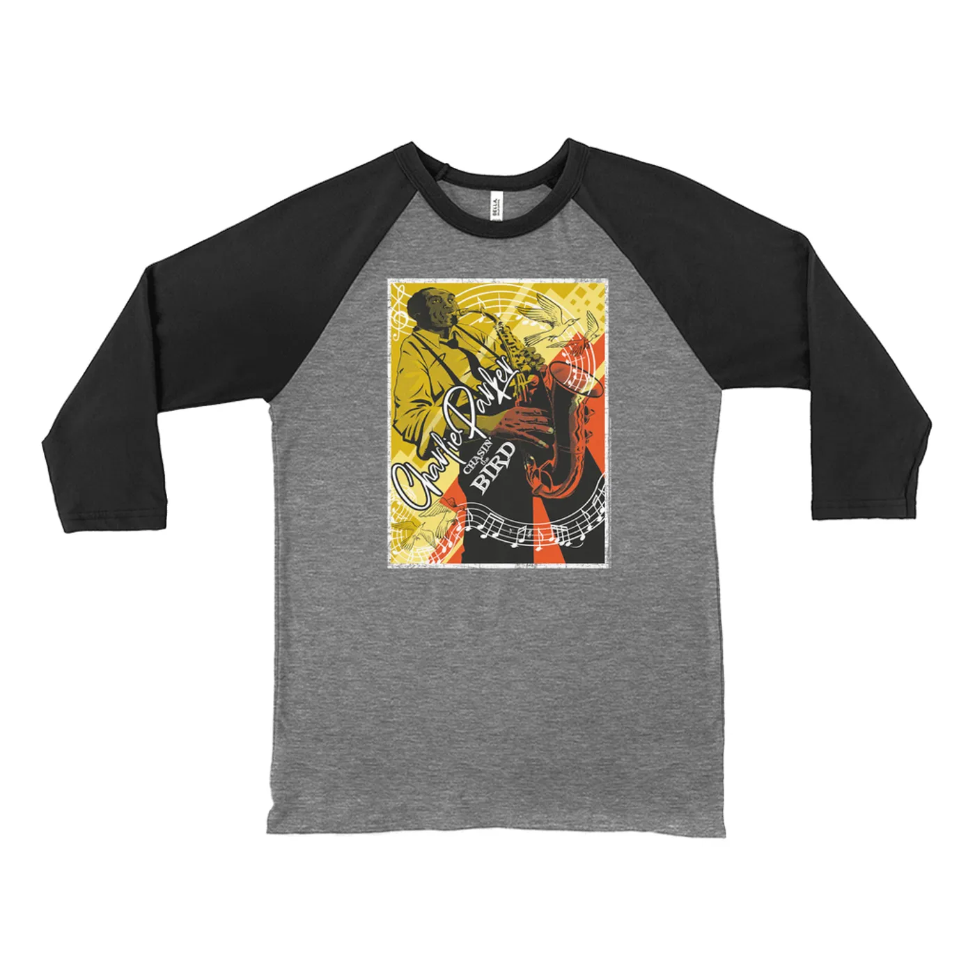 Charlie Parker 3/4 Sleeve Baseball Tee | Chasin' The Bird Charlie Parker Art Image Charlie Parker Shirt