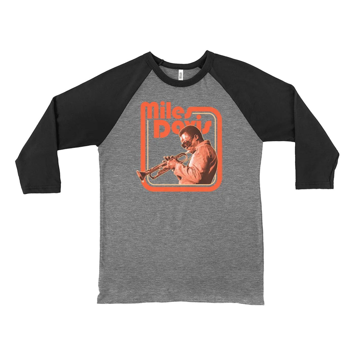 Miles Davis 3/4 Sleeve Baseball Tee | Young Miles Retro Image Miles Davis Shirt