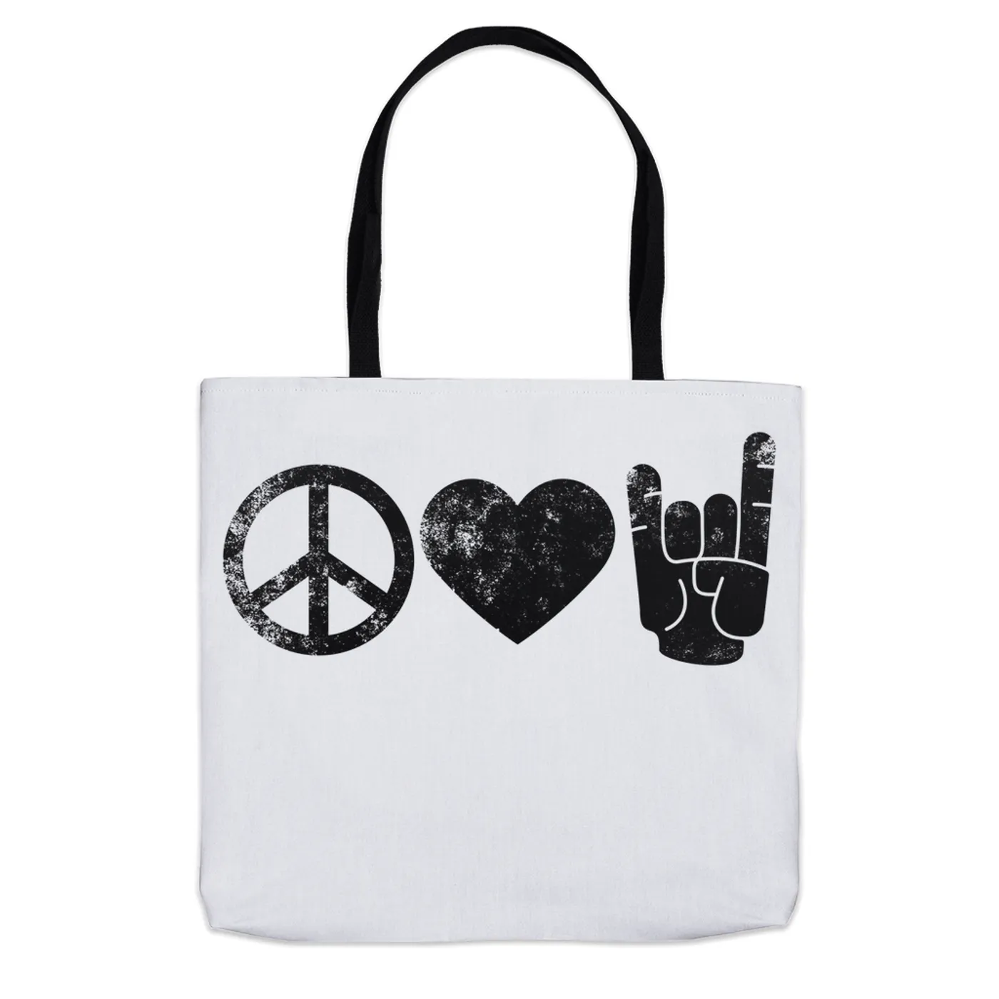 Merchbar Music Life Tote Bag | Peace Love Rock n' Roll Merchbar Music Life Tote