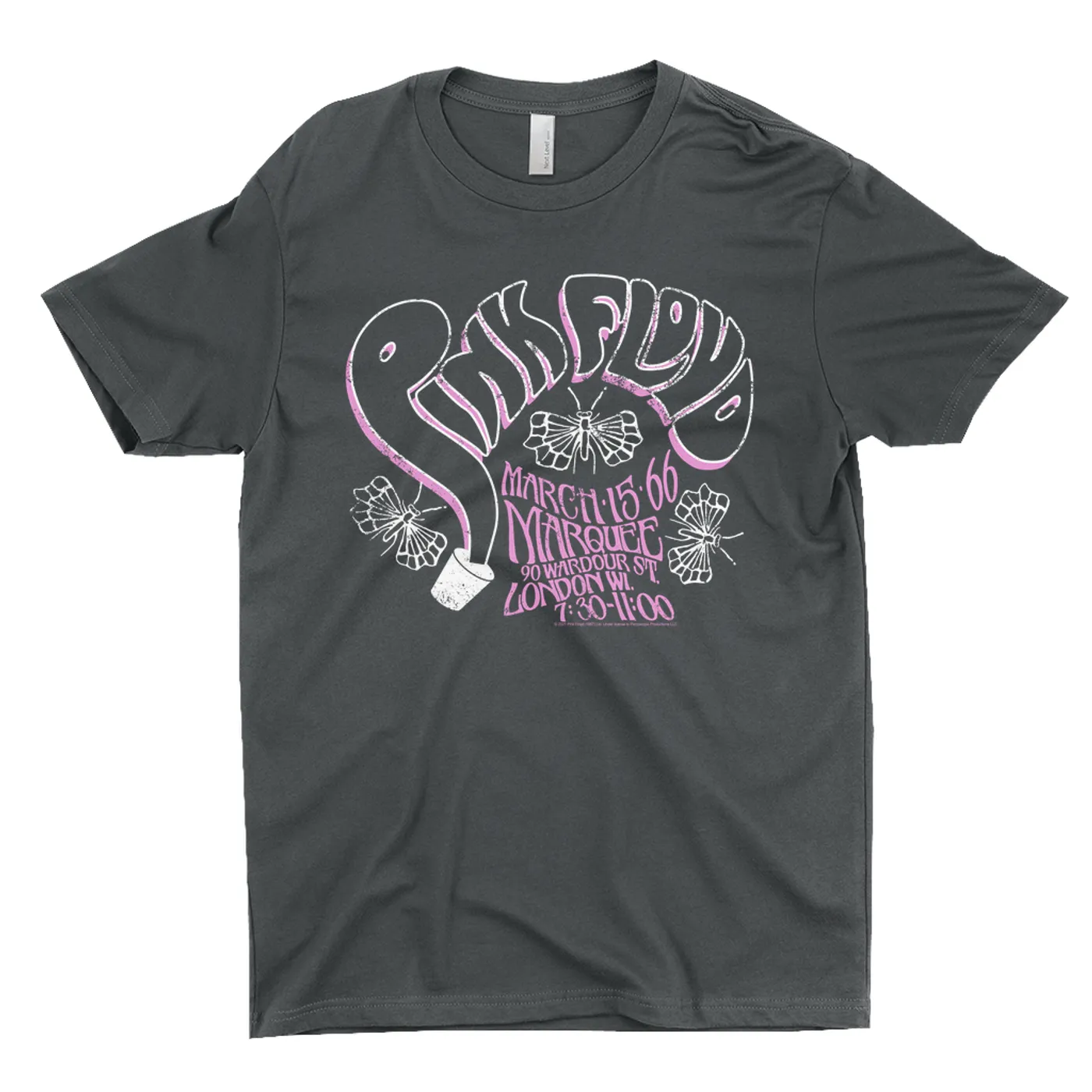 Pink Floyd T-Shirt | Marquee 1966 Concert Flyer Logo Distressed Pink Floyd Shirt
