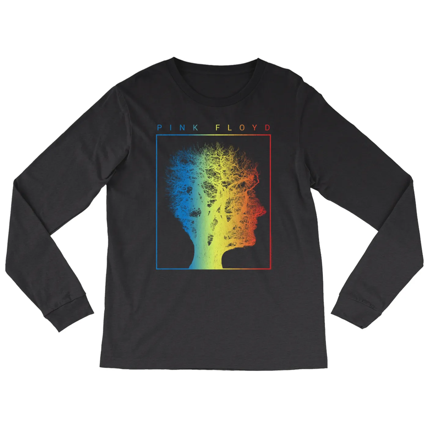 Pink Floyd Long Sleeve Shirt | Tree Of Half Life Ombre Rainbow Image Pink Floyd Shirt (Merchbar Exclusive)