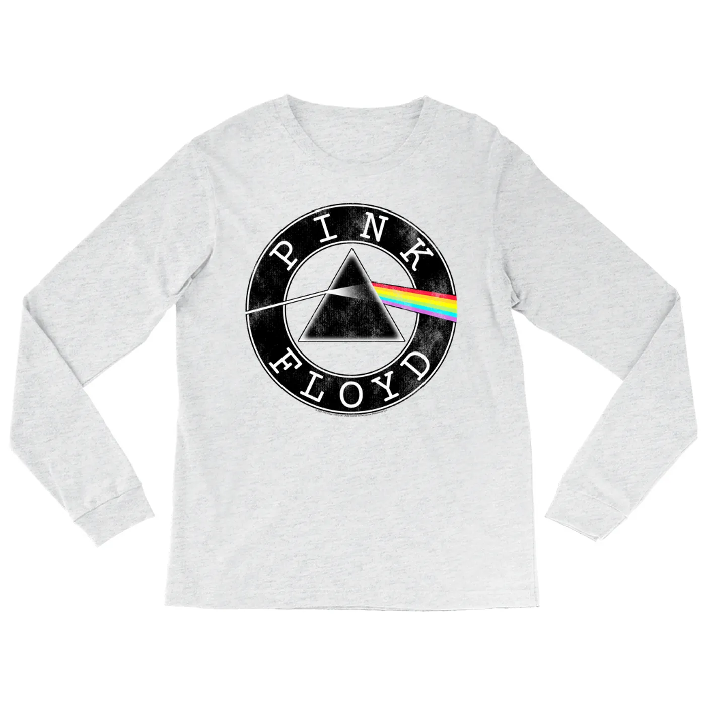 Pink Floyd Long Sleeve Shirt | Dark Side Of The Moon Circle Logo Distressed Pink Floyd Shirt