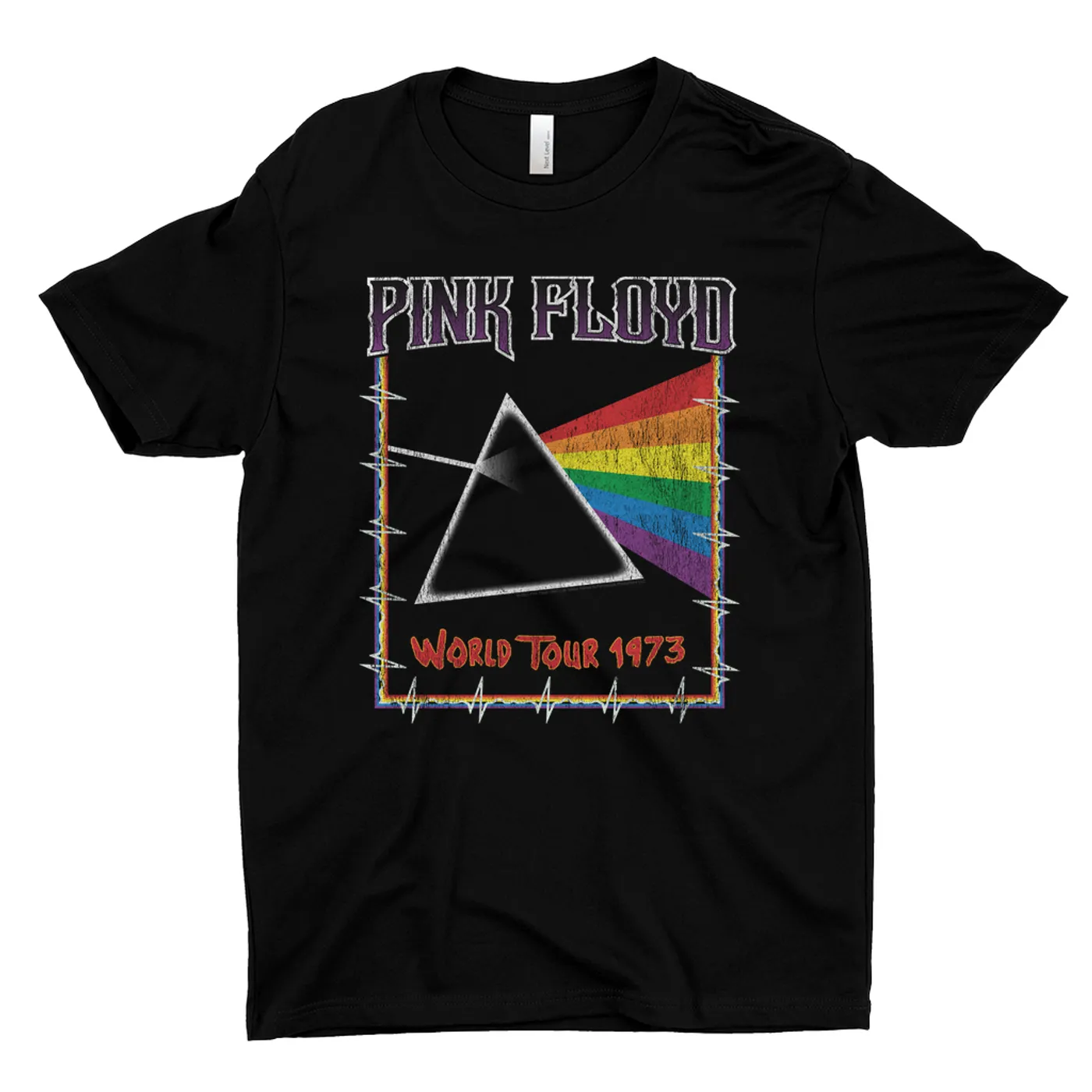 Pink Floyd T-Shirt | World Tour 1980 Prism Design Distressed Pink Floyd Shirt (Merchbar Exclusive)