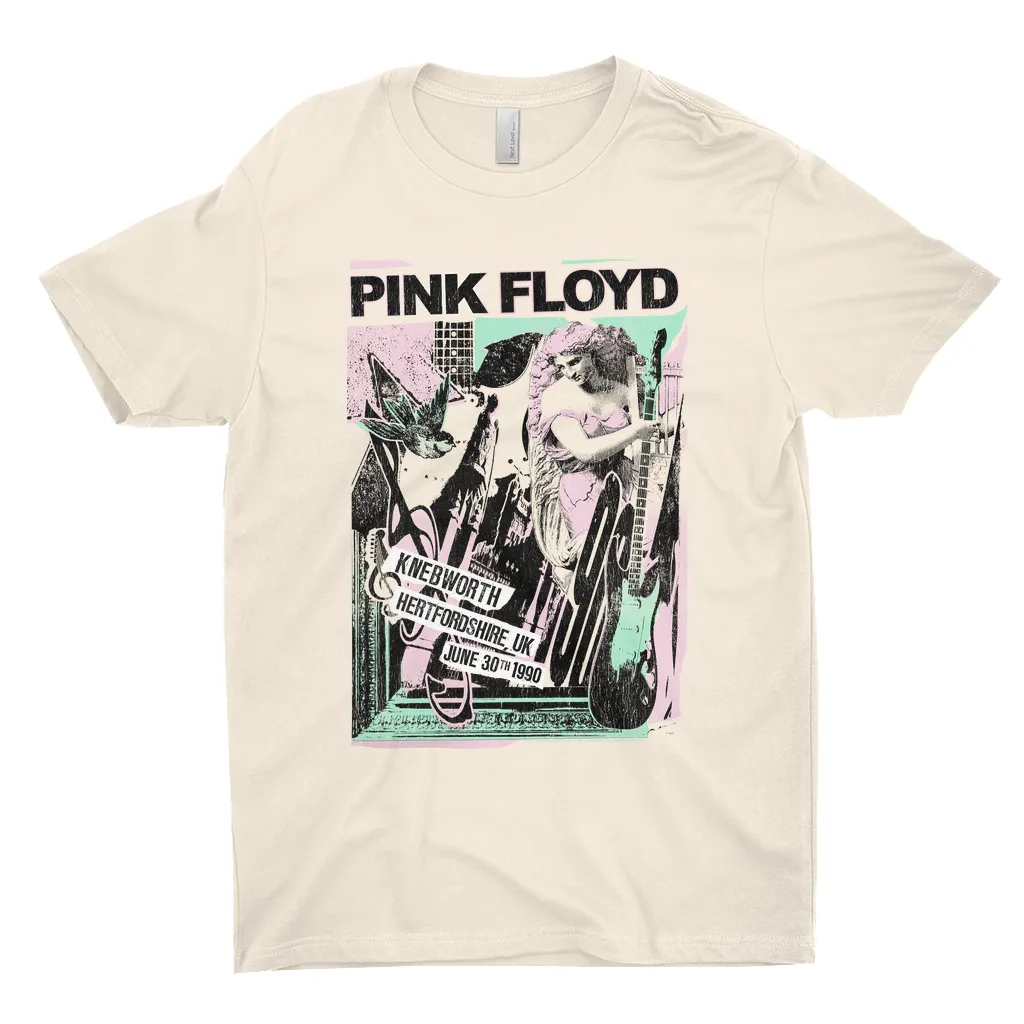 T-Shirt | Live At Hertfordshire UK Pastel Collage Concert Poster Distressed Shirt (Equineop Exclusive)
