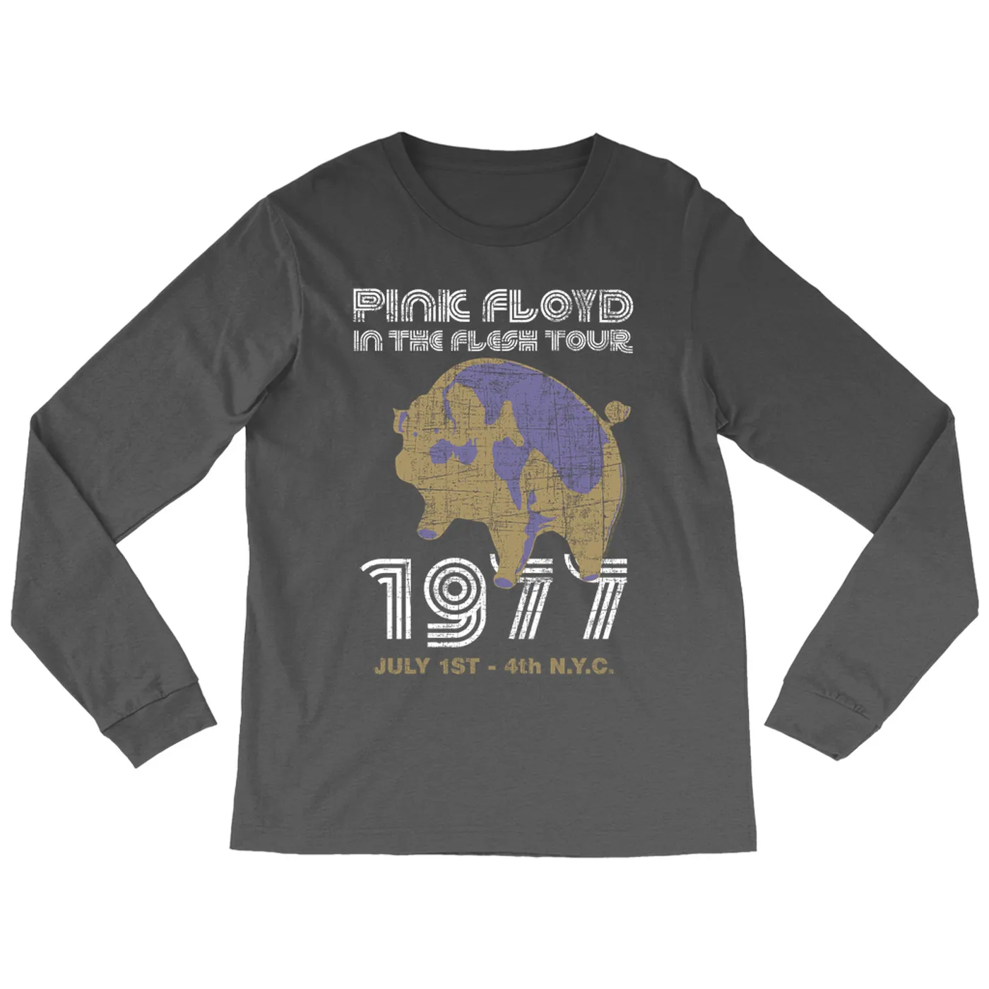 Pink Floyd Long Sleeve Shirt | In The Flesh 1977 NYC Concert Distressed Pink Floyd Shirt (Merchbar Exclusive)