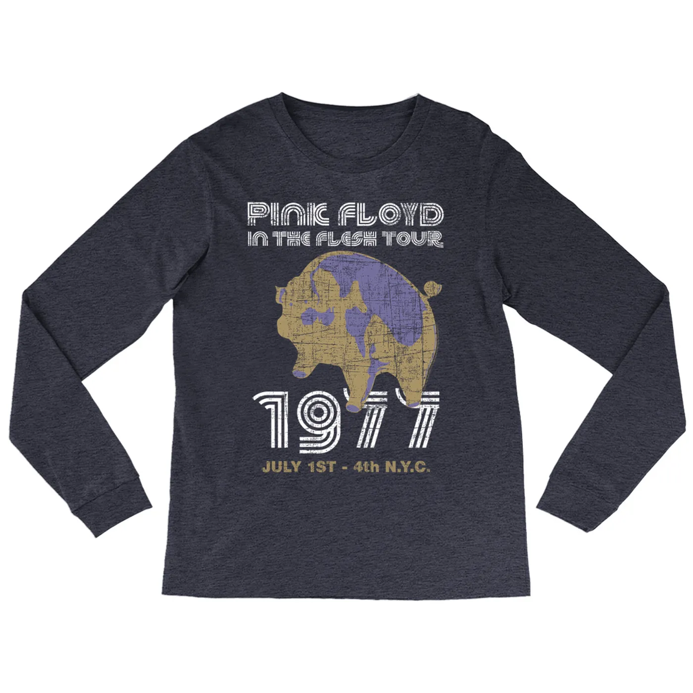 Pink Floyd Long Sleeve Shirt | In The Flesh 1977 NYC Concert Distressed Pink Floyd Shirt (Merchbar Exclusive)