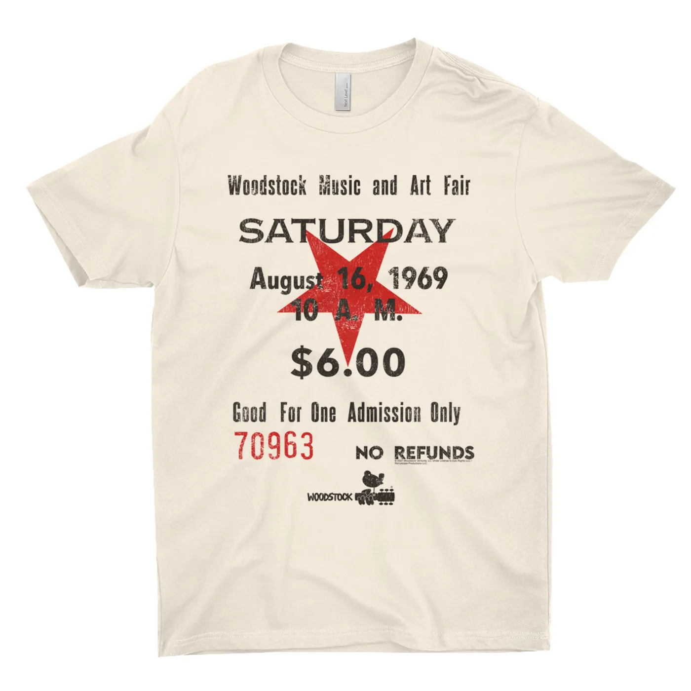 Woodstock T-Shirt | Woodstock Music And Art Fair Ticket Stub Design Woodstock Shirt