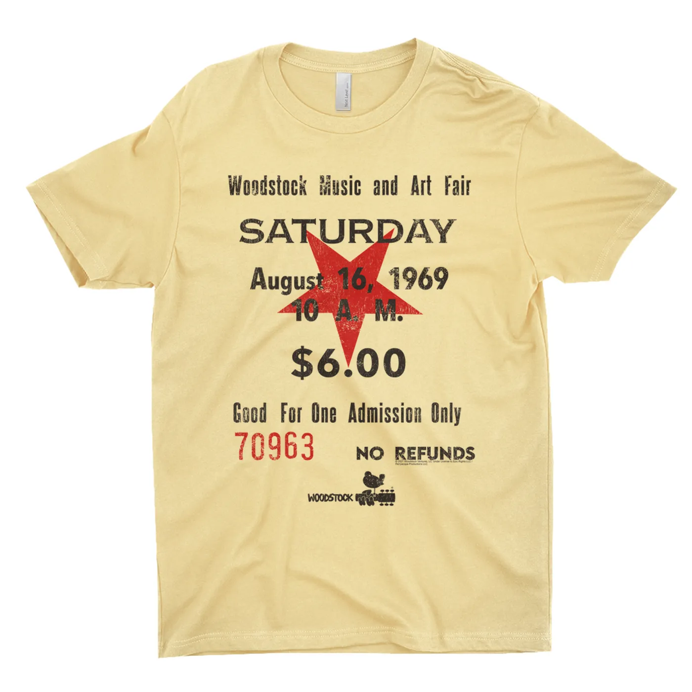 Woodstock T-Shirt | Woodstock Music And Art Fair Ticket Stub Design Woodstock Shirt