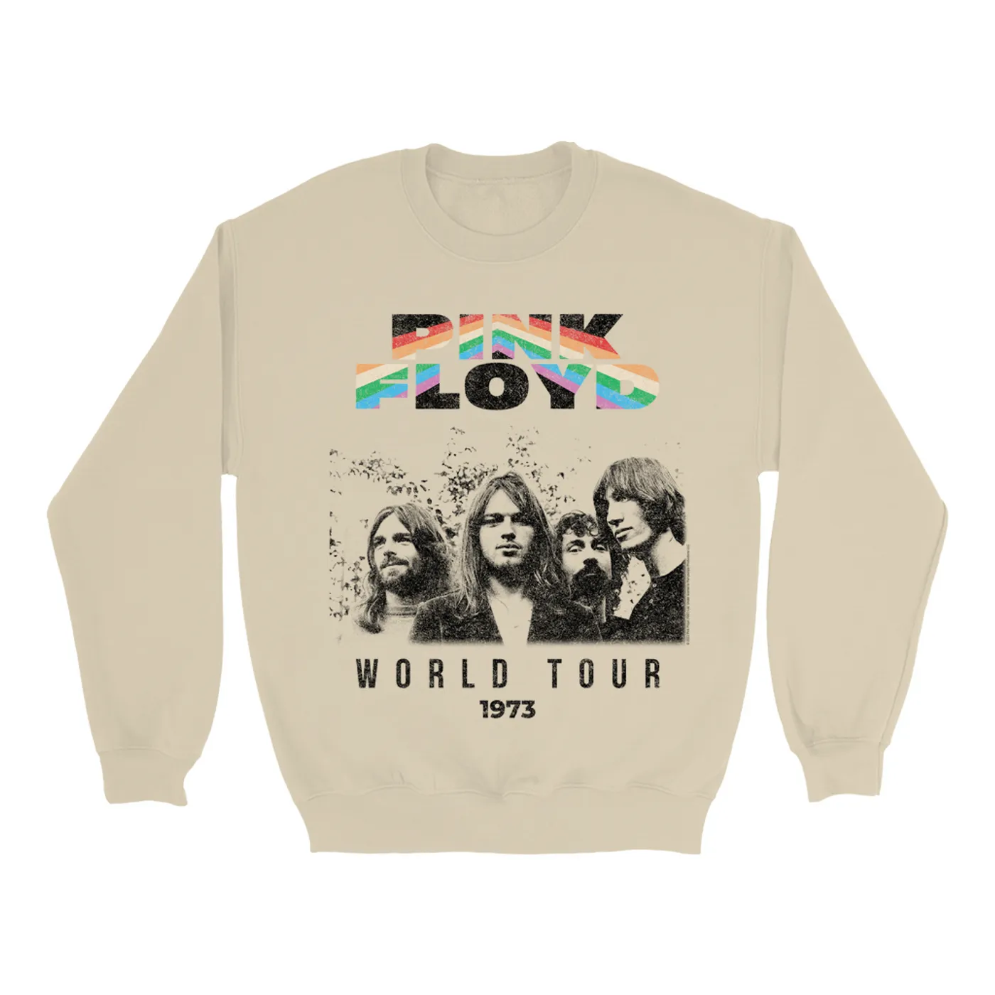Pink Floyd Sweatshirt | 1973 World Tour Prism Design Distressed Pink Floyd Sweatshirt