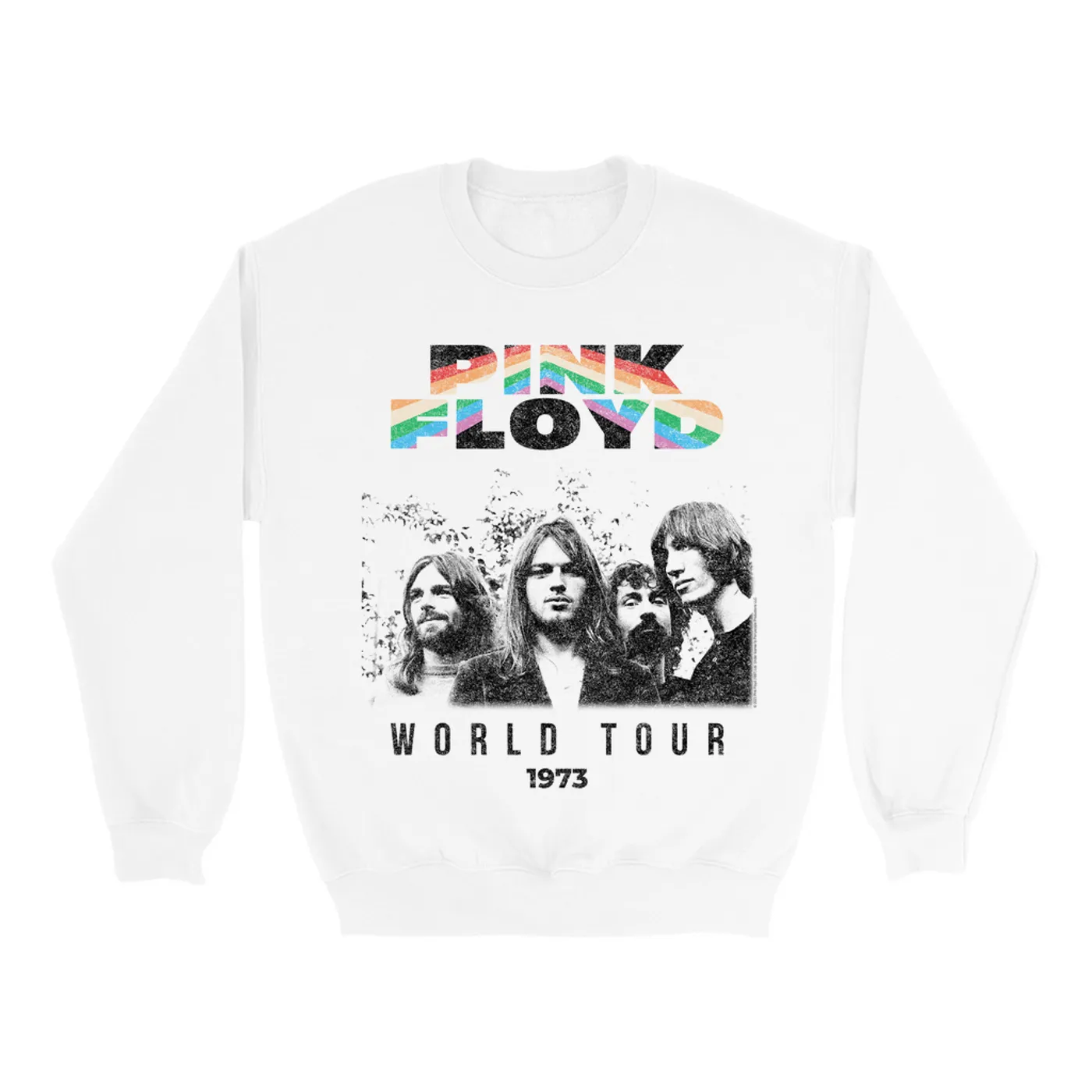 Pink Floyd Sweatshirt | 1973 World Tour Prism Design Distressed Pink Floyd Sweatshirt