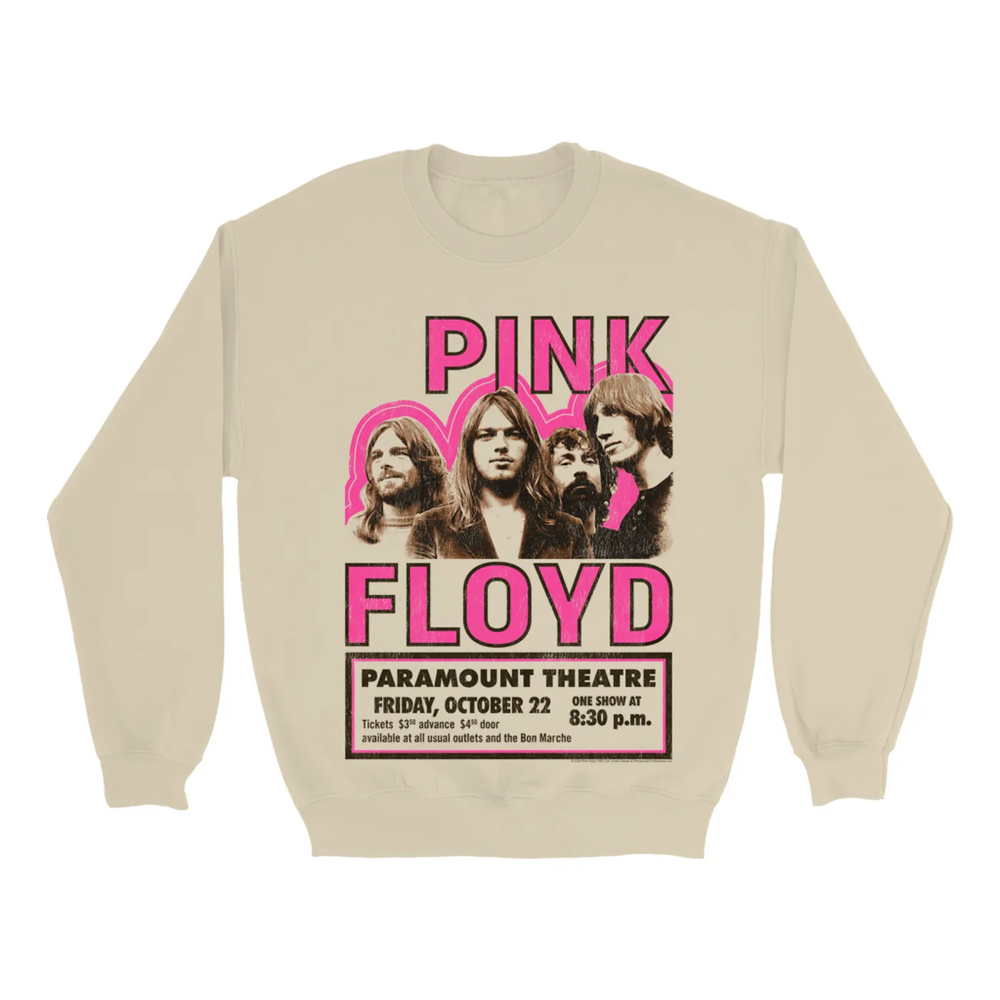 Pink Floyd Sweatshirt | Paramount Theater Concert Poster Image Pink Floyd Sweatshirt