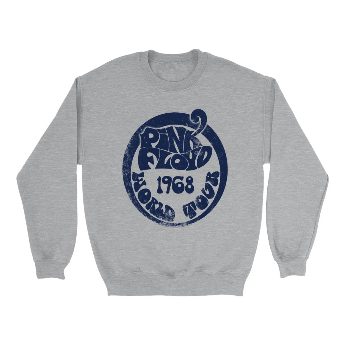 Pink Floyd Sweatshirt | Groovy 1968 World Tour Design Distressed Pink Floyd Sweatshirt