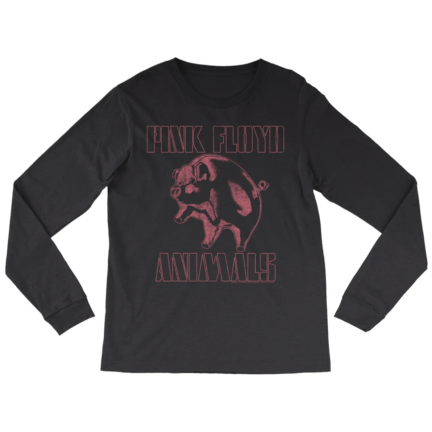 Pink Floyd Long Sleeve Shirt | Pink Distressed 1978 NYC In The Flesh Concert Pink Floyd Shirt