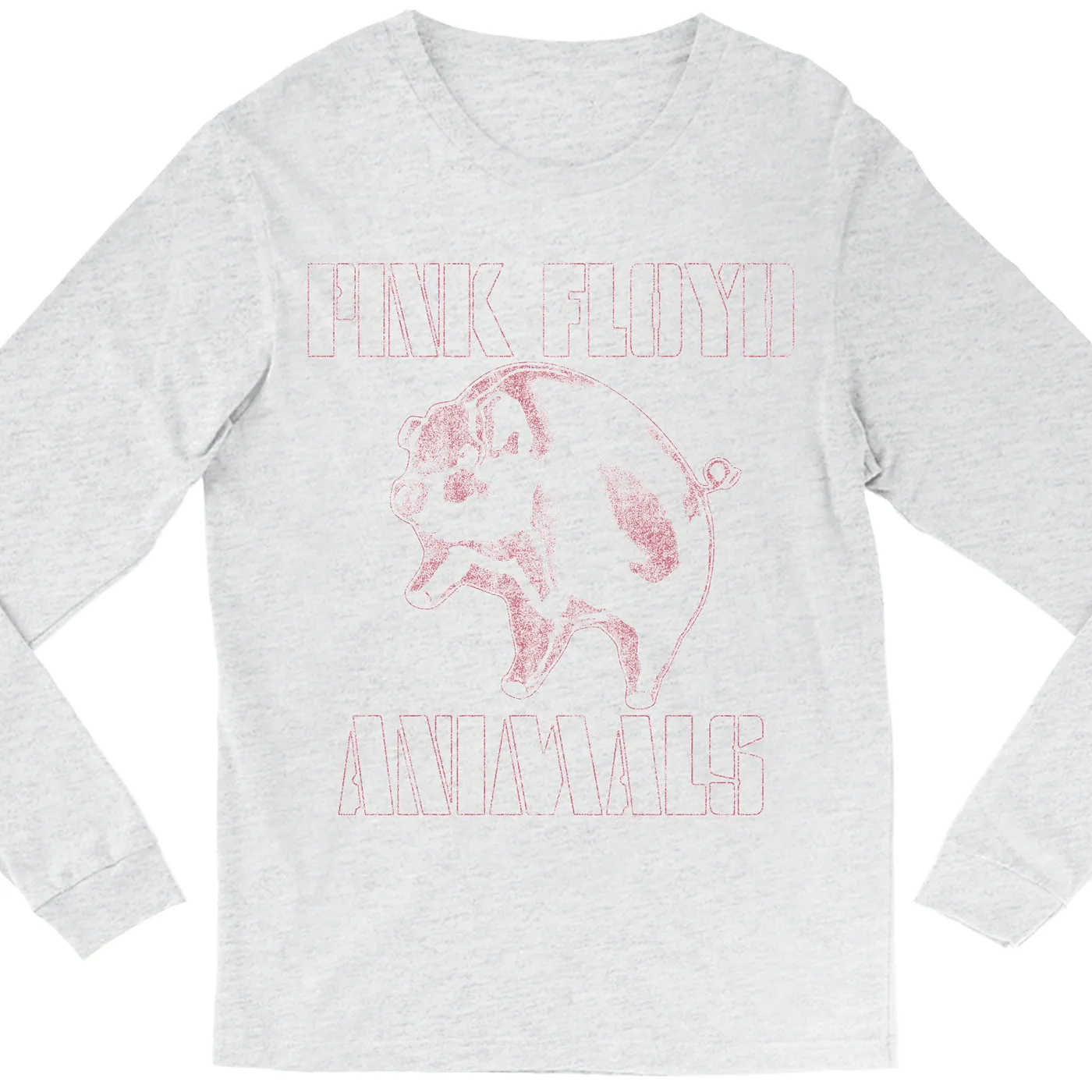 Pink Floyd Long Sleeve Shirt | Pink Distressed 1978 NYC In The Flesh Concert Pink Floyd Shirt