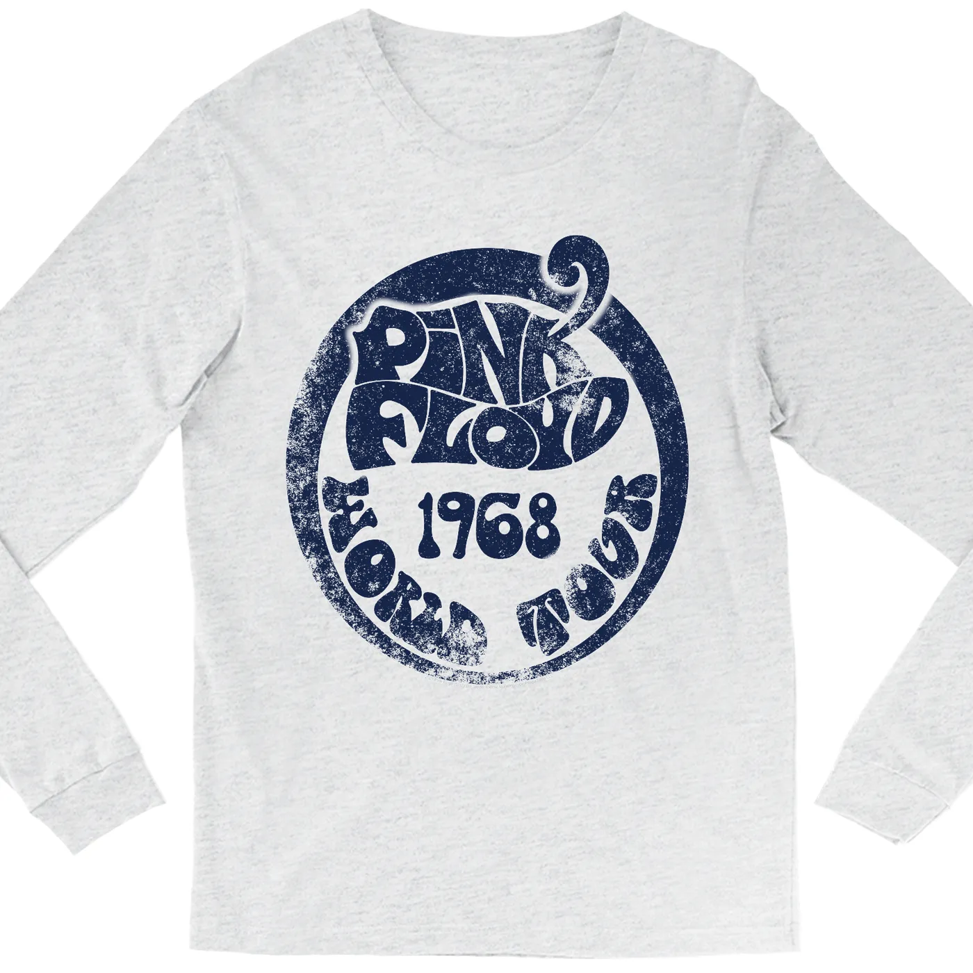Pink Floyd Long Sleeve Shirt | Groovy 1968 World Tour Design Distressed Pink Floyd Shirt