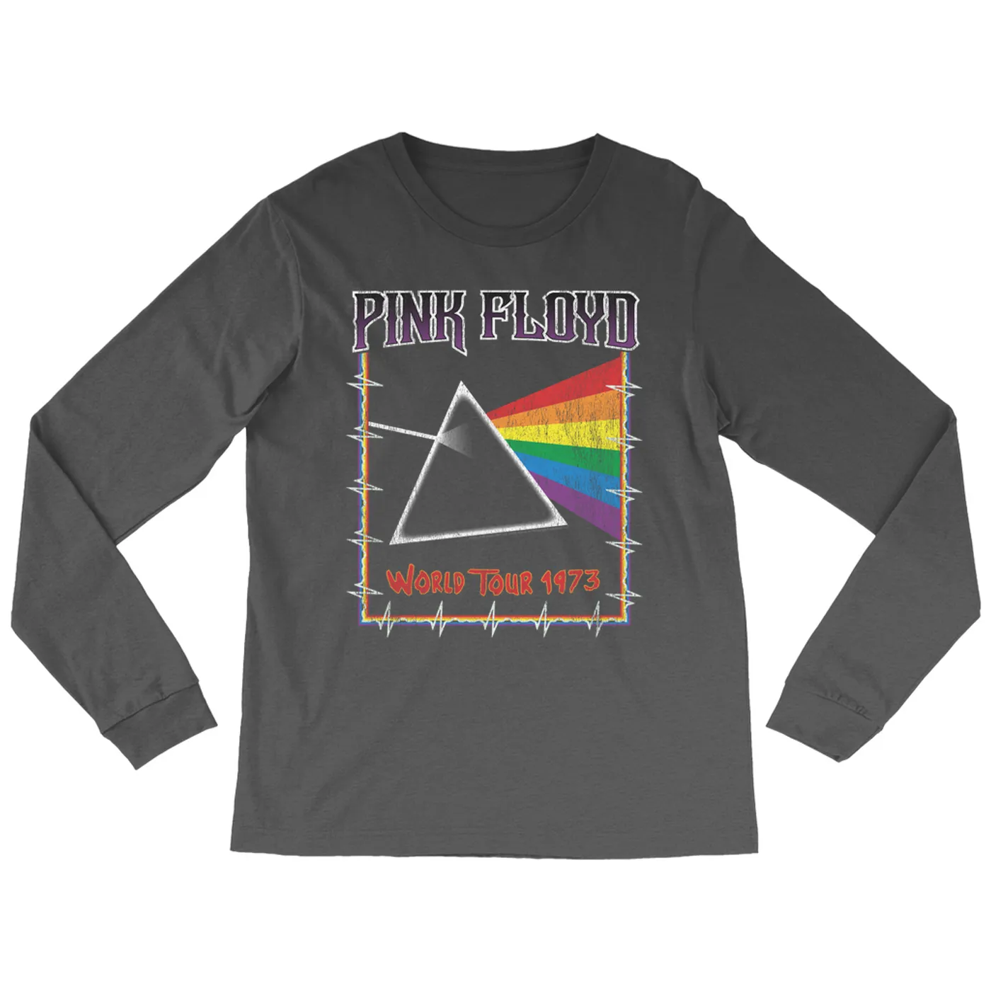Pink Floyd Long Sleeve Shirt | World Tour 1980 Prism Design Distressed Pink Floyd Shirt (Merchbar Exclusive)