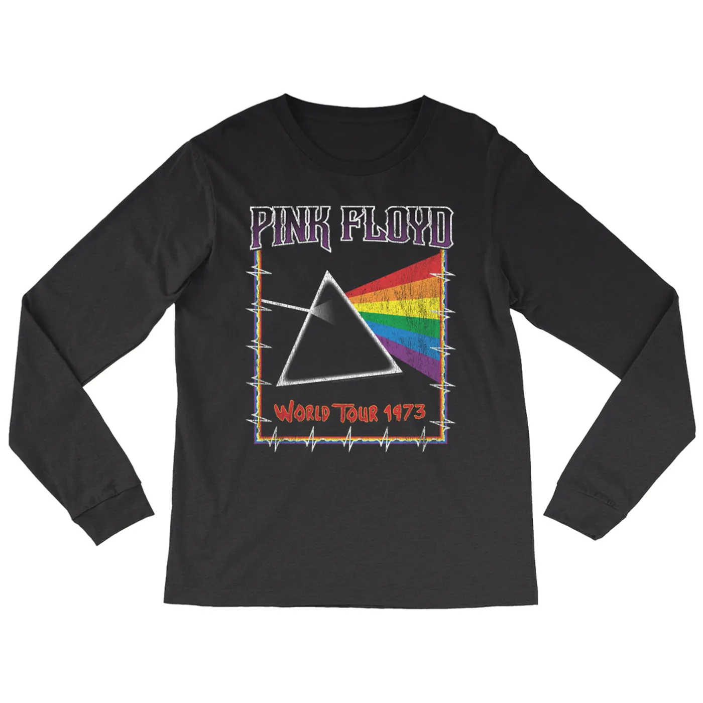 Pink Floyd Long Sleeve Shirt | World Tour 1980 Prism Design Distressed Pink Floyd Shirt (Merchbar Exclusive)