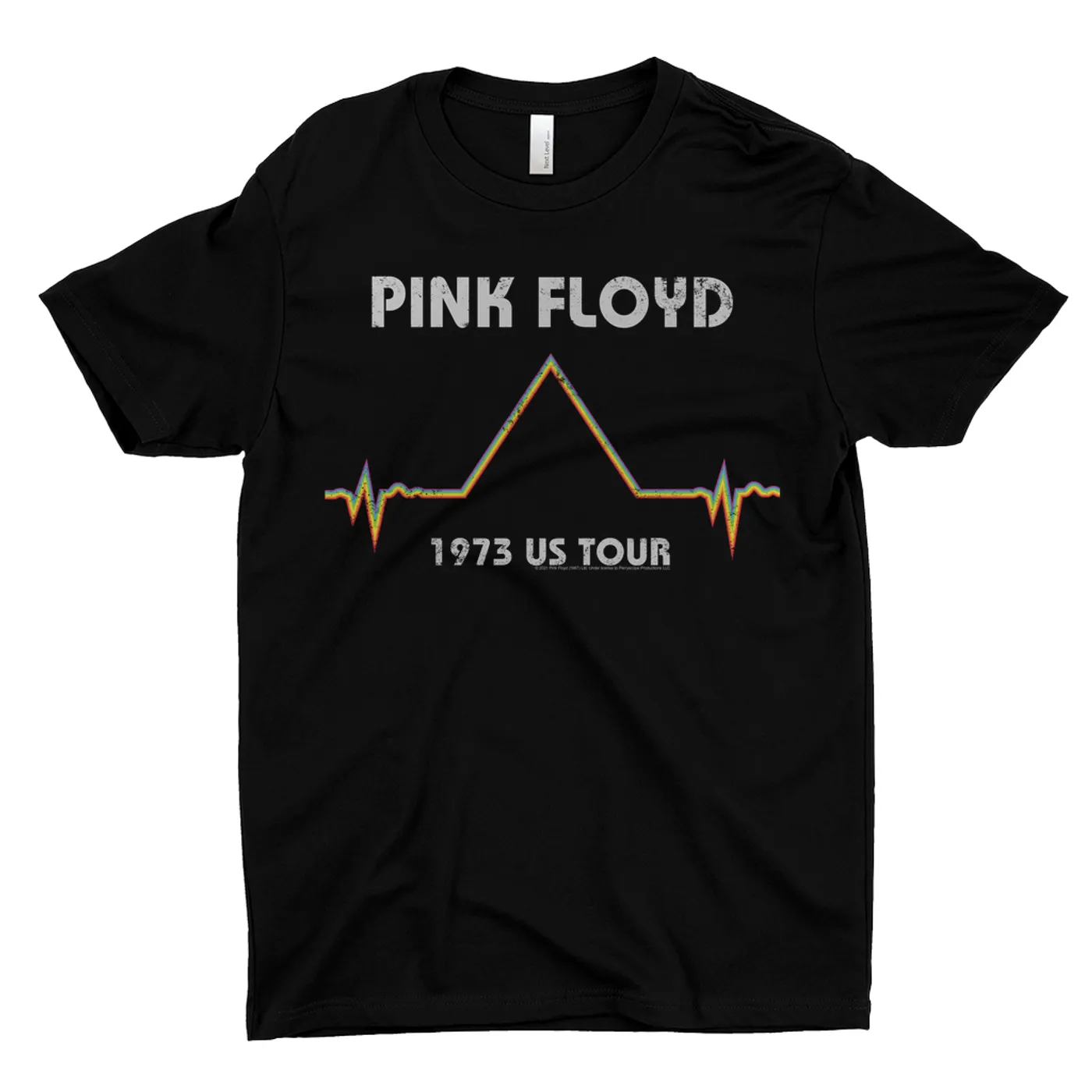 Pink Floyd T-Shirt | 1973 US Tour Pyramid Heartbeat Design Distressed Pink Floyd Shirt