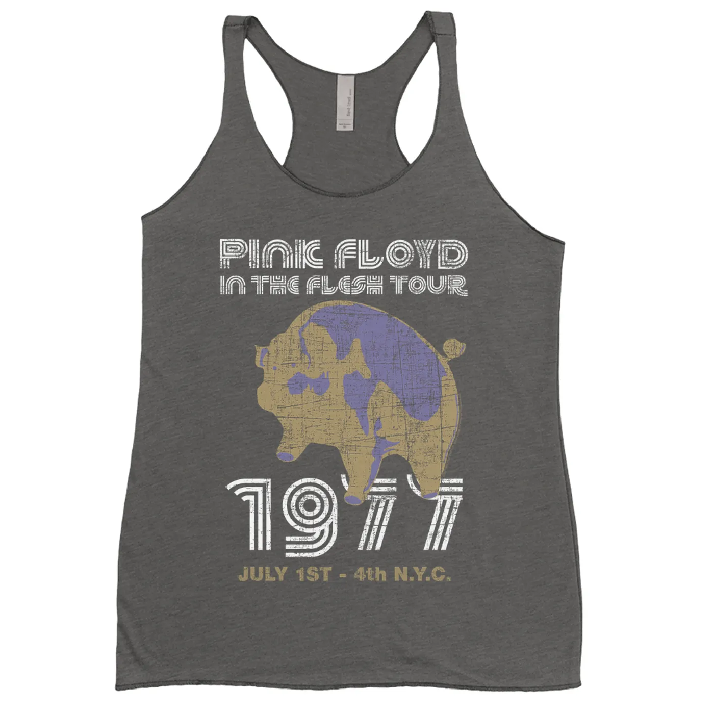 Pink Floyd Ladies' Tank Top | In The Flesh 1977 NYC Concert Distressed Pink Floyd Shirt (Merchbar Exclusive)