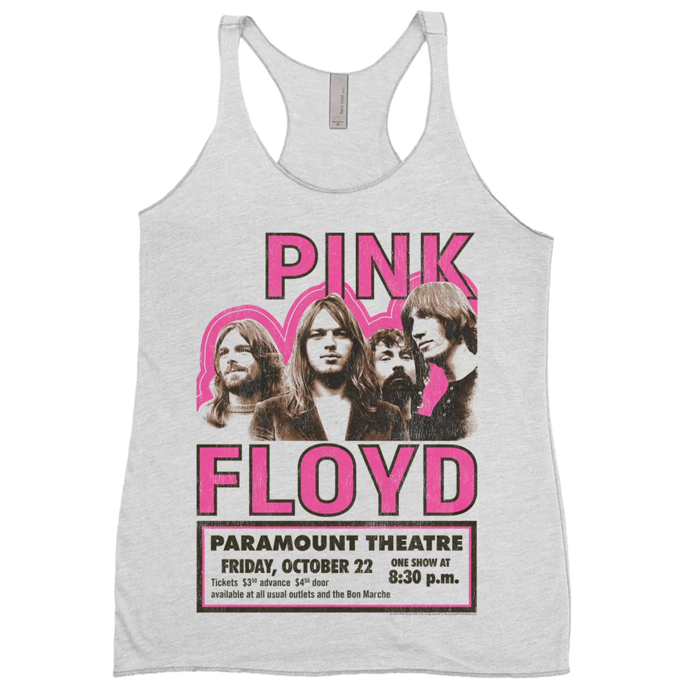 Pink Floyd Ladies' Tank Top | Paramount Theater Concert Poster Image Pink Floyd Shirt