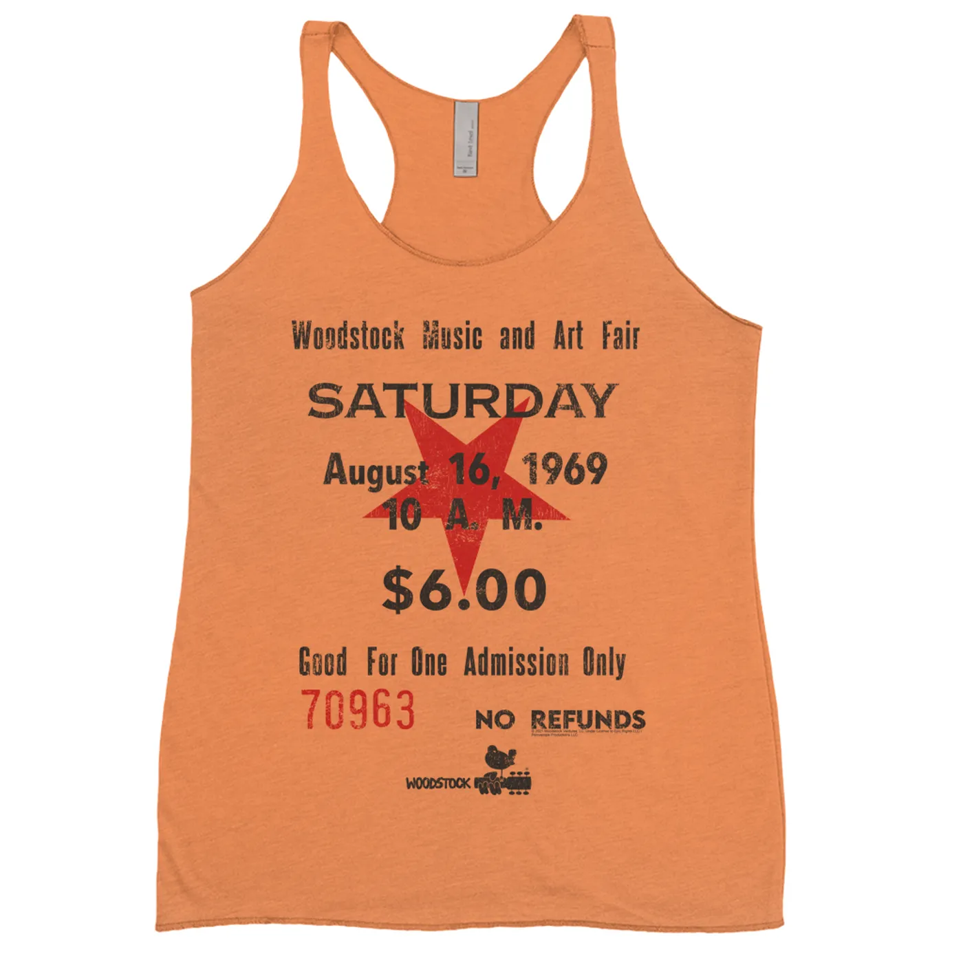 Woodstock Ladies' Tank Top | Woodstock Music And Art Fair Ticket Stub Design Woodstock Shirt