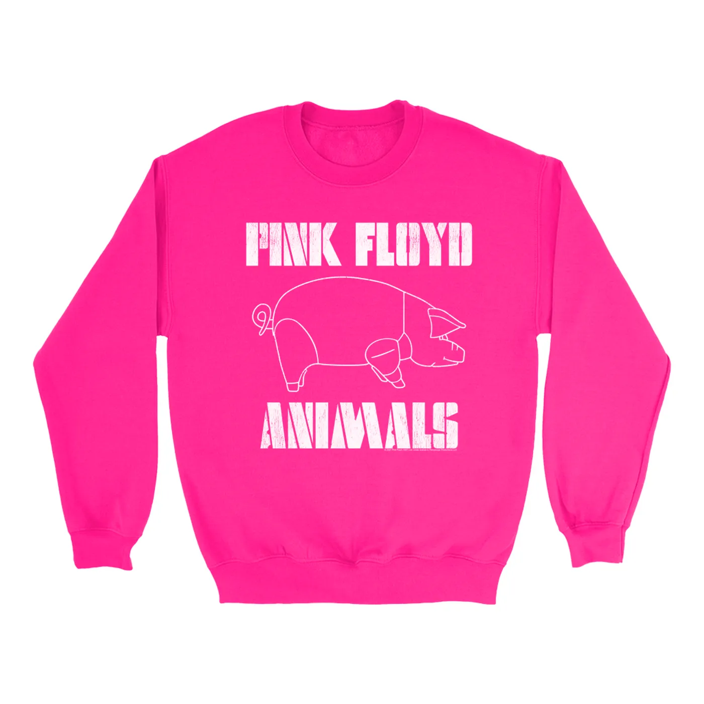 Pink Floyd Bright Colored Sweatshirt | David Gilmour's Animals Concert Design Pink Floyd Sweatshirt (Merchbar Exclusive)