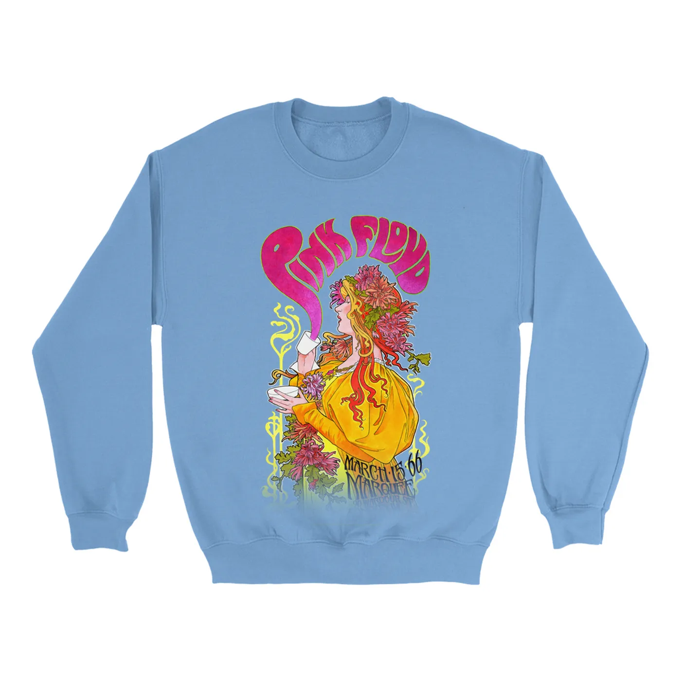 Pink Floyd Bright Colored Sweatshirt | Marquee London 1966 Promotion Image Pink Floyd Sweatshirt