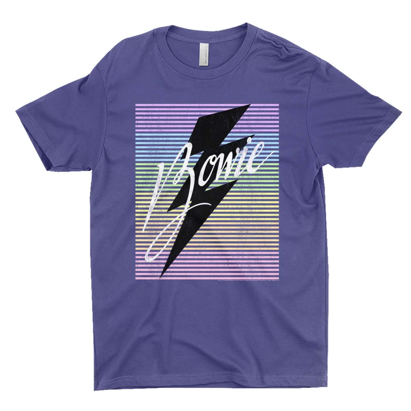 David Bowie T-Shirt | Pastel Rainbow Logo Distressed David Bowie Shirt (Merchbar Exclusive)