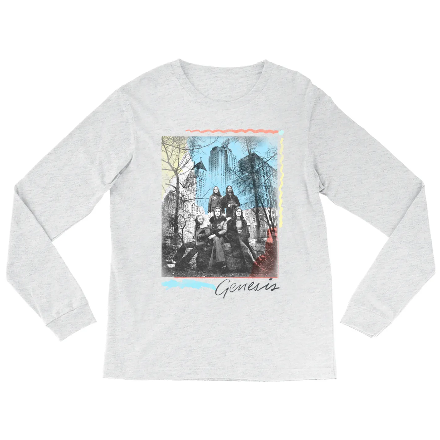 Genesis Long Sleeve Shirt | Colorful Watercolor Band Photo In NYC Genesis Shirt