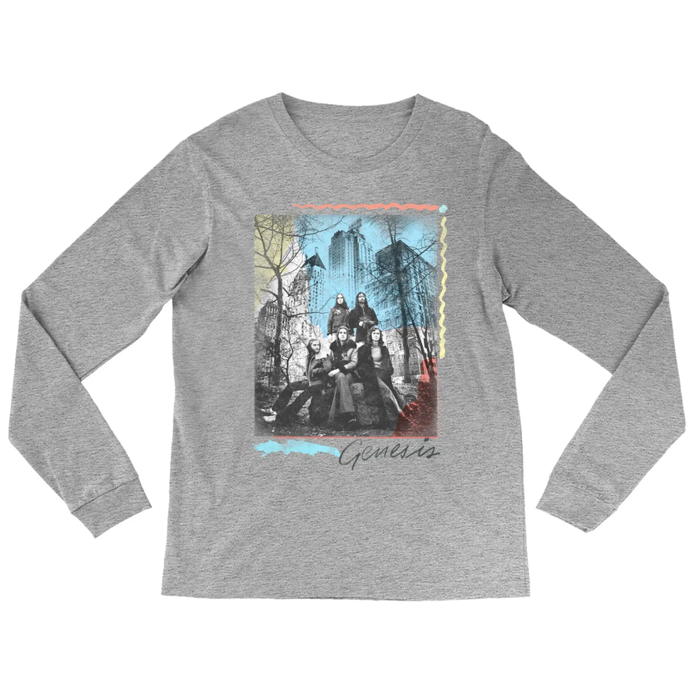 Genesis Long Sleeve Shirt | Colorful Watercolor Band Photo In NYC Genesis Shirt