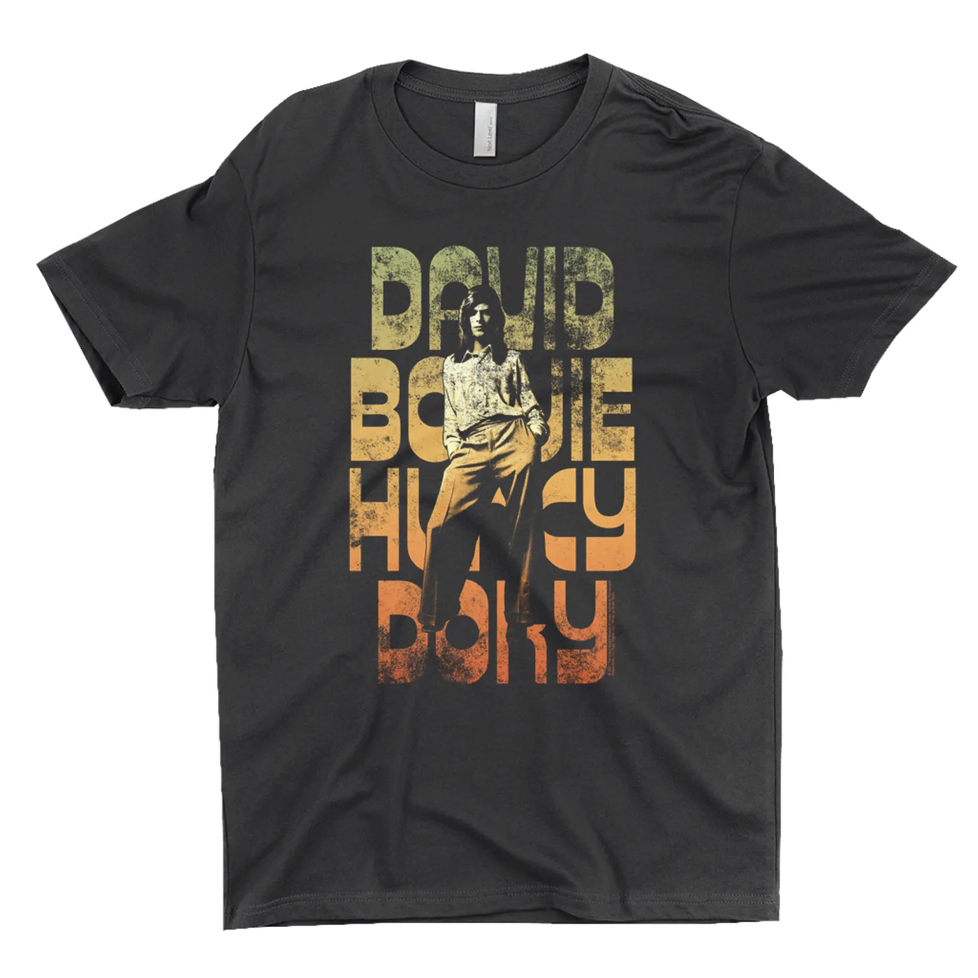 David Bowie T-Shirt | Hunky Dory Orange Ombre Design Distressed David Bowie Shirt (Merchbar Exclusive)