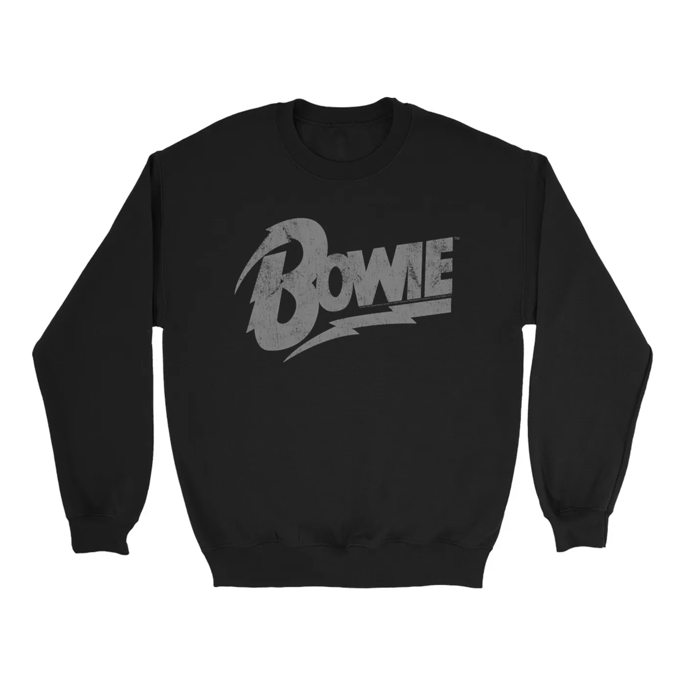David Bowie Sweatshirt | Vintage Bowie Silver Logo Distressed David Bowie Sweatshirt