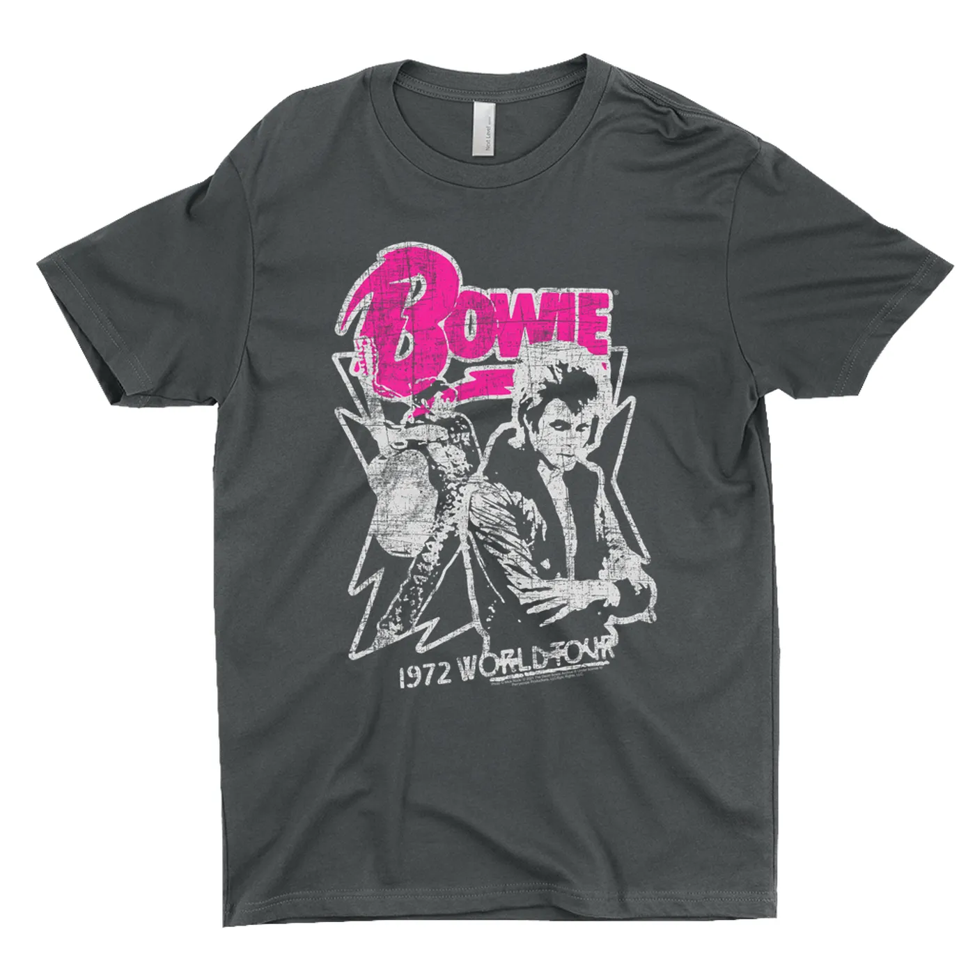 David Bowie T-Shirt | Pink And Silver 1972 World Tour Distressed David Bowie Shirt (Merchbar Exclusive)