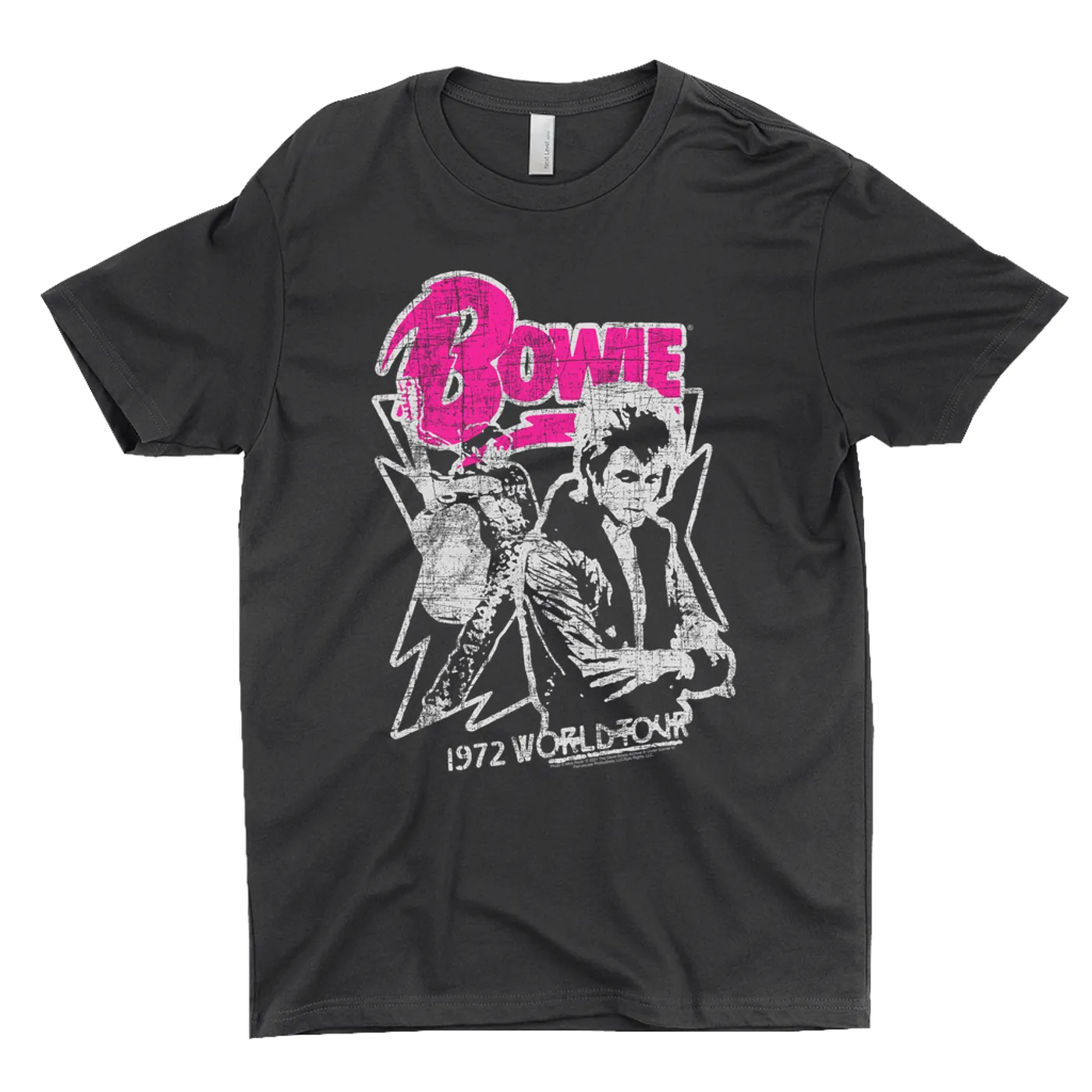 David Bowie T-Shirt | Pink And Silver 1972 World Tour Distressed David Bowie Shirt (Merchbar Exclusive)