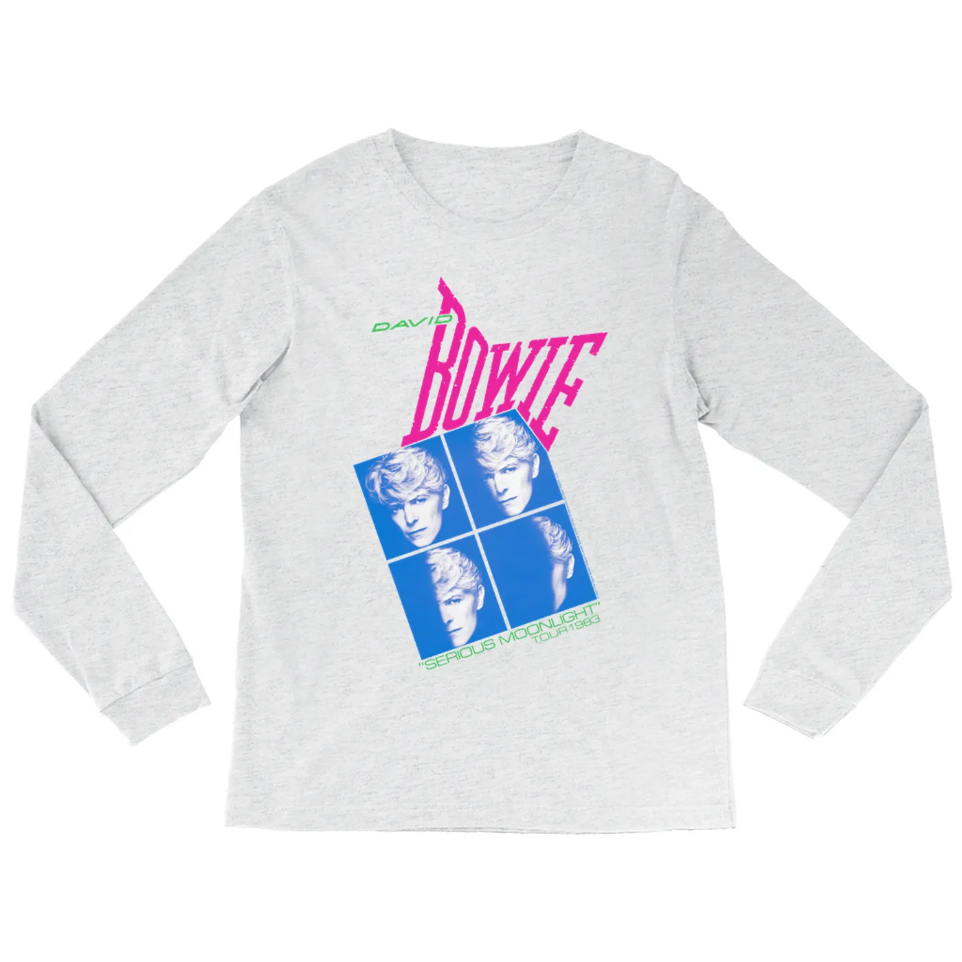 David Bowie Long Sleeve Shirt | Neon Serious Moonlight Tour David Bowie Shirt (Merchbar Exclusive)