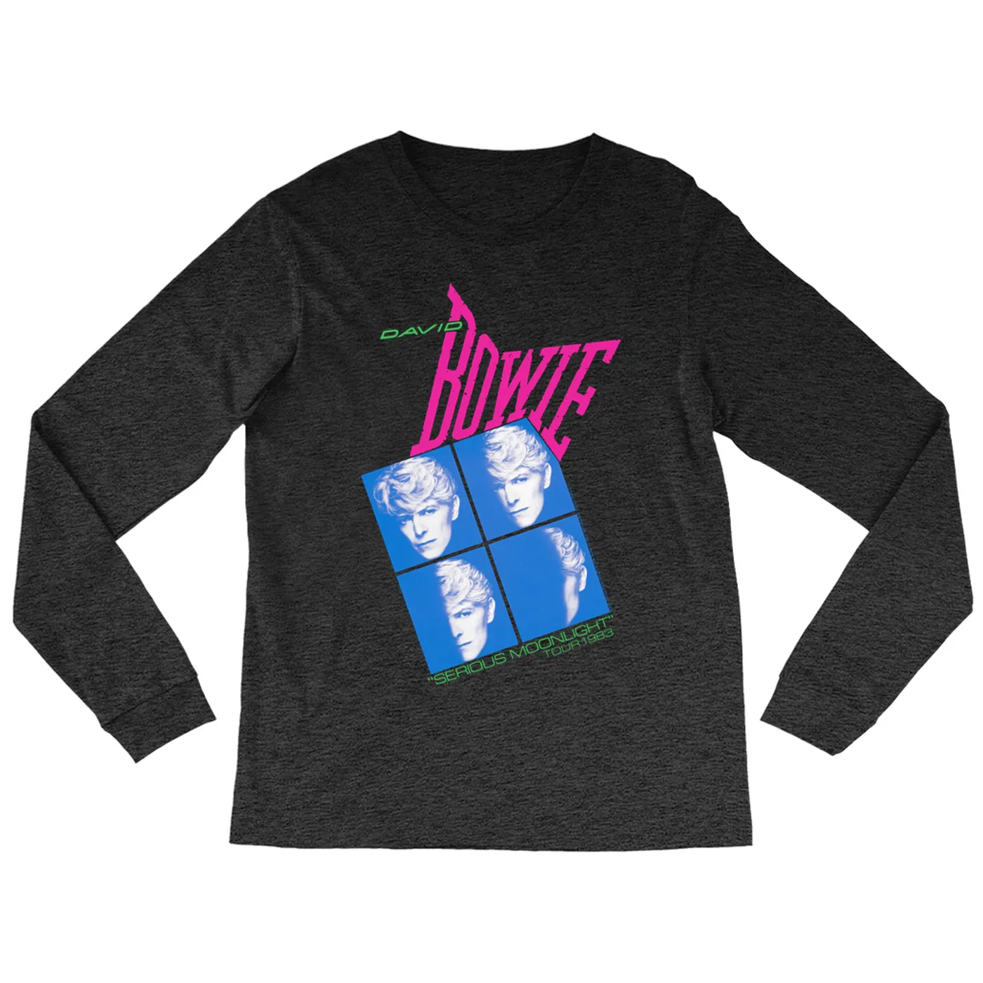 David Bowie Long Sleeve Shirt | Neon Serious Moonlight Tour David Bowie Shirt (Merchbar Exclusive)