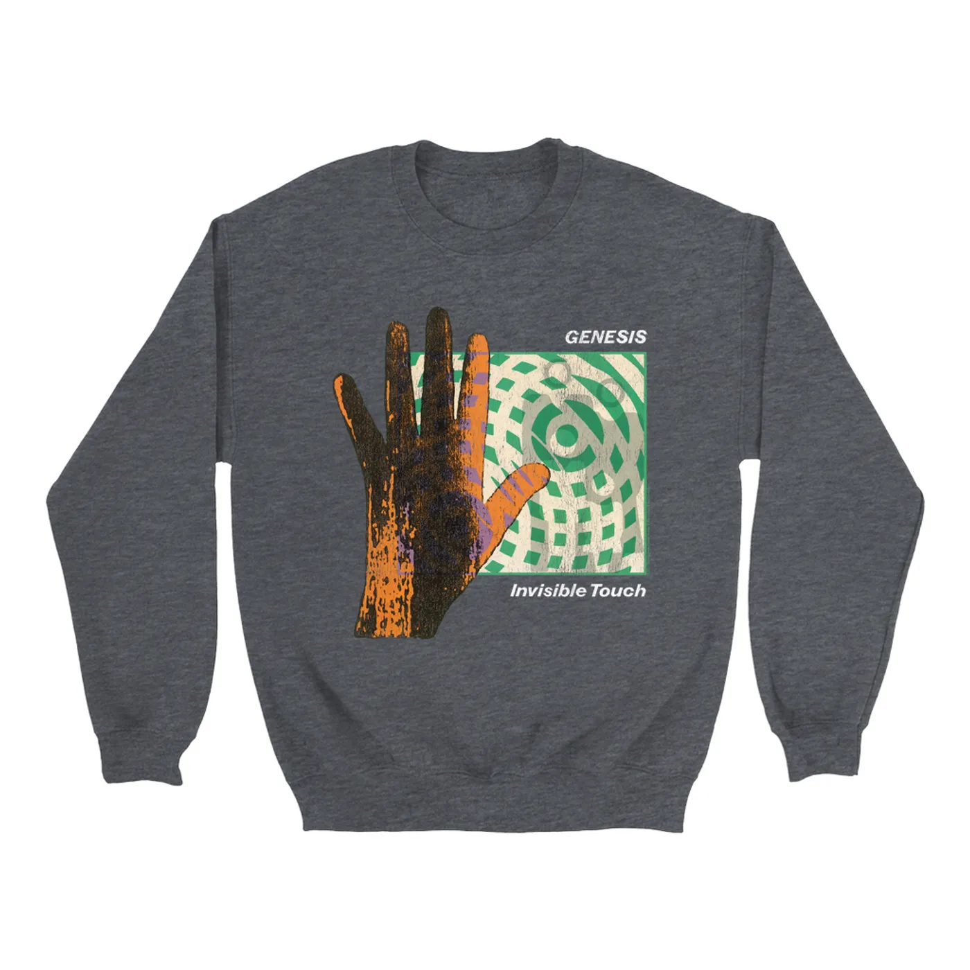 Genesis Sweatshirt | Reverse Colored Invisible Touch Album Cover Design Genesis Sweatshirt