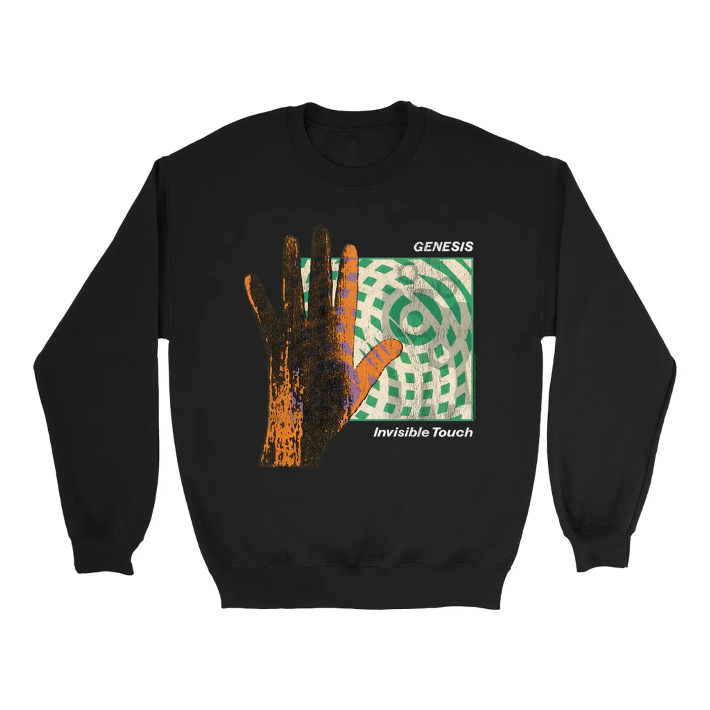 Genesis Sweatshirt | Reverse Colored Invisible Touch Album Cover Design Genesis Sweatshirt