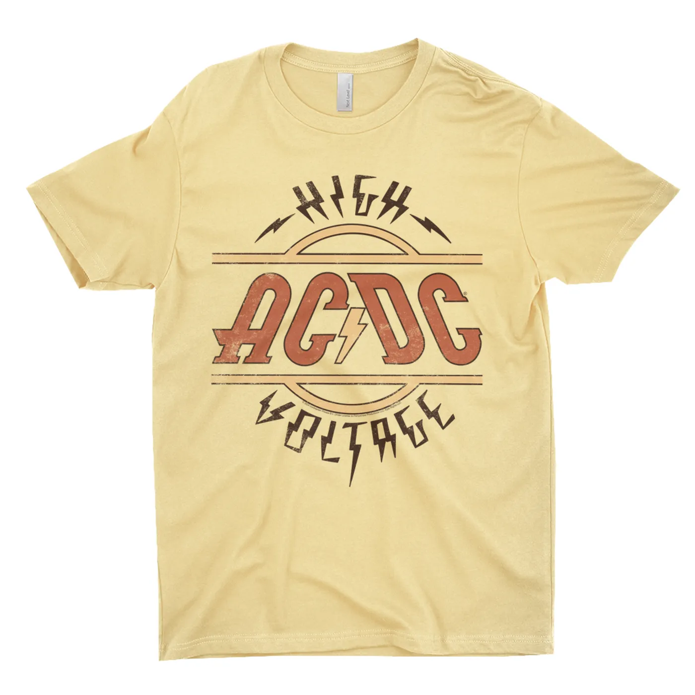 AC/DC T-Shirt | Retro Colored High Voltage Design Distressed ACDC Shirt
