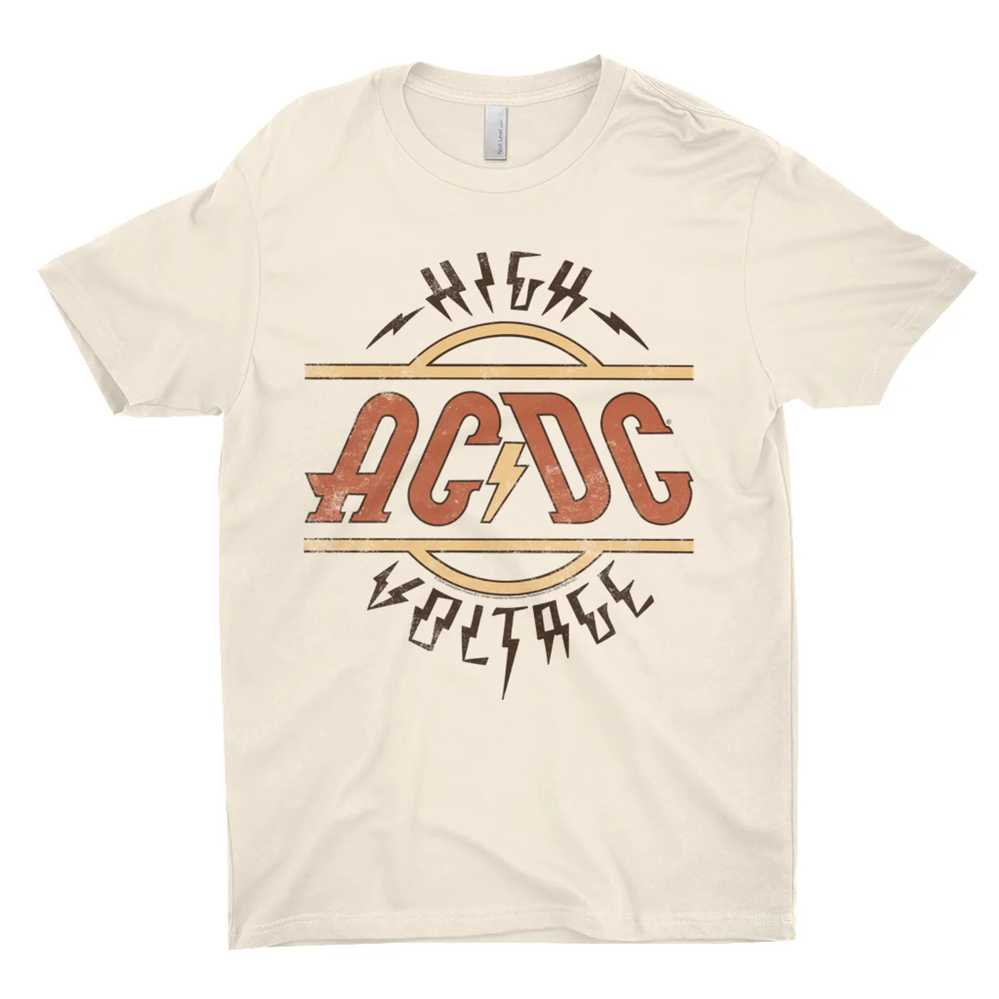 AC/DC T-Shirt | Retro Colored High Voltage Design Distressed ACDC Shirt