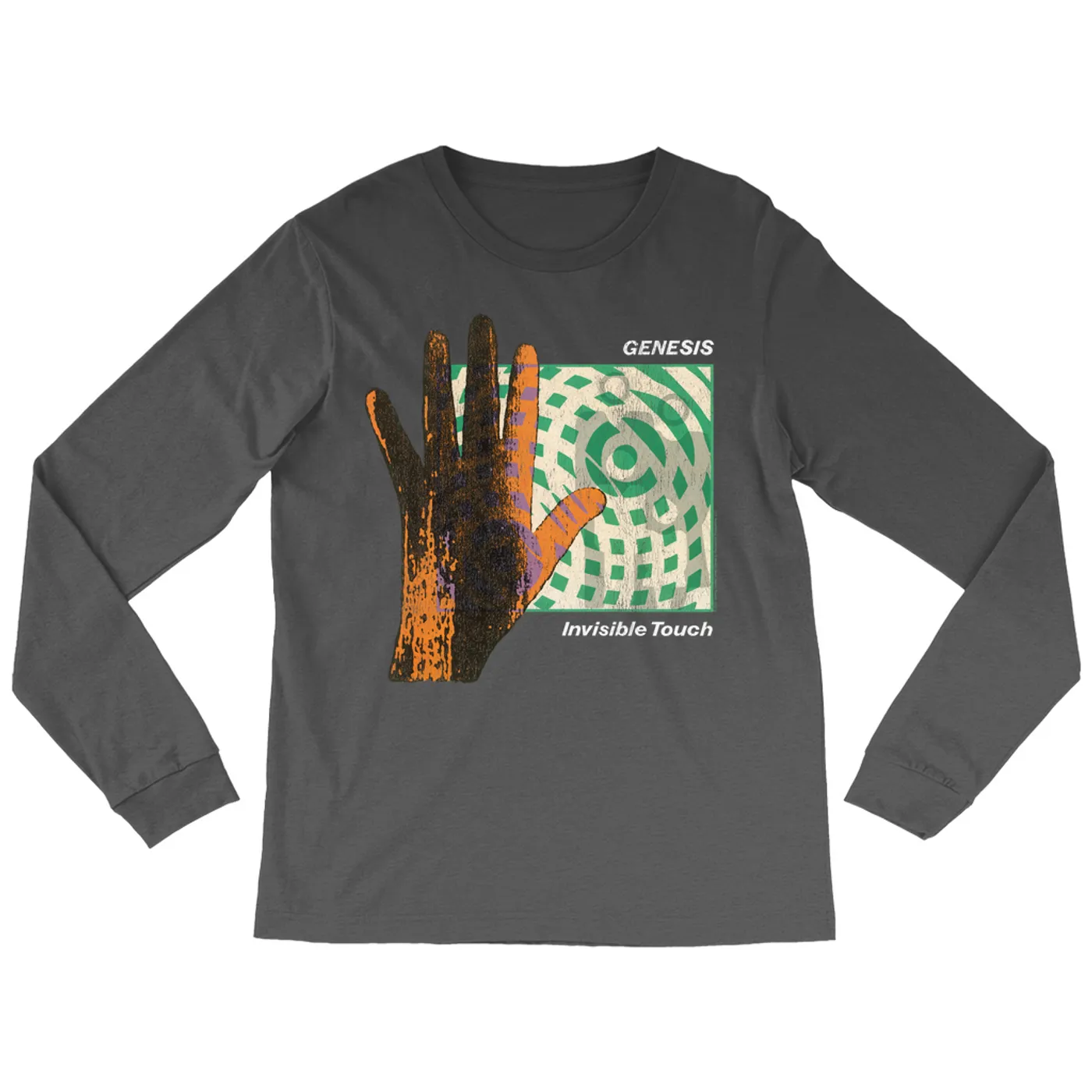 Genesis Long Sleeve Shirt | Reverse Colored Invisible Touch Album Cover Design Genesis Shirt