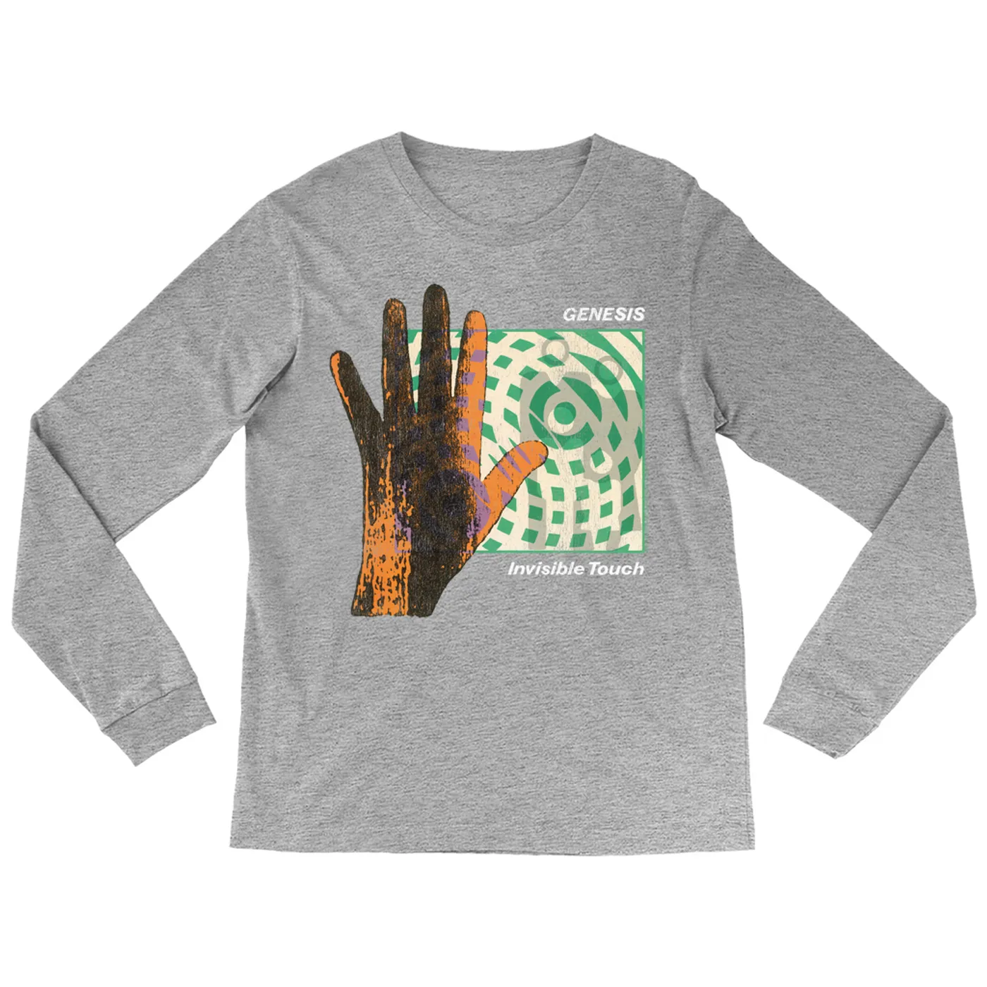 Genesis Long Sleeve Shirt | Reverse Colored Invisible Touch Album Cover Design Genesis Shirt