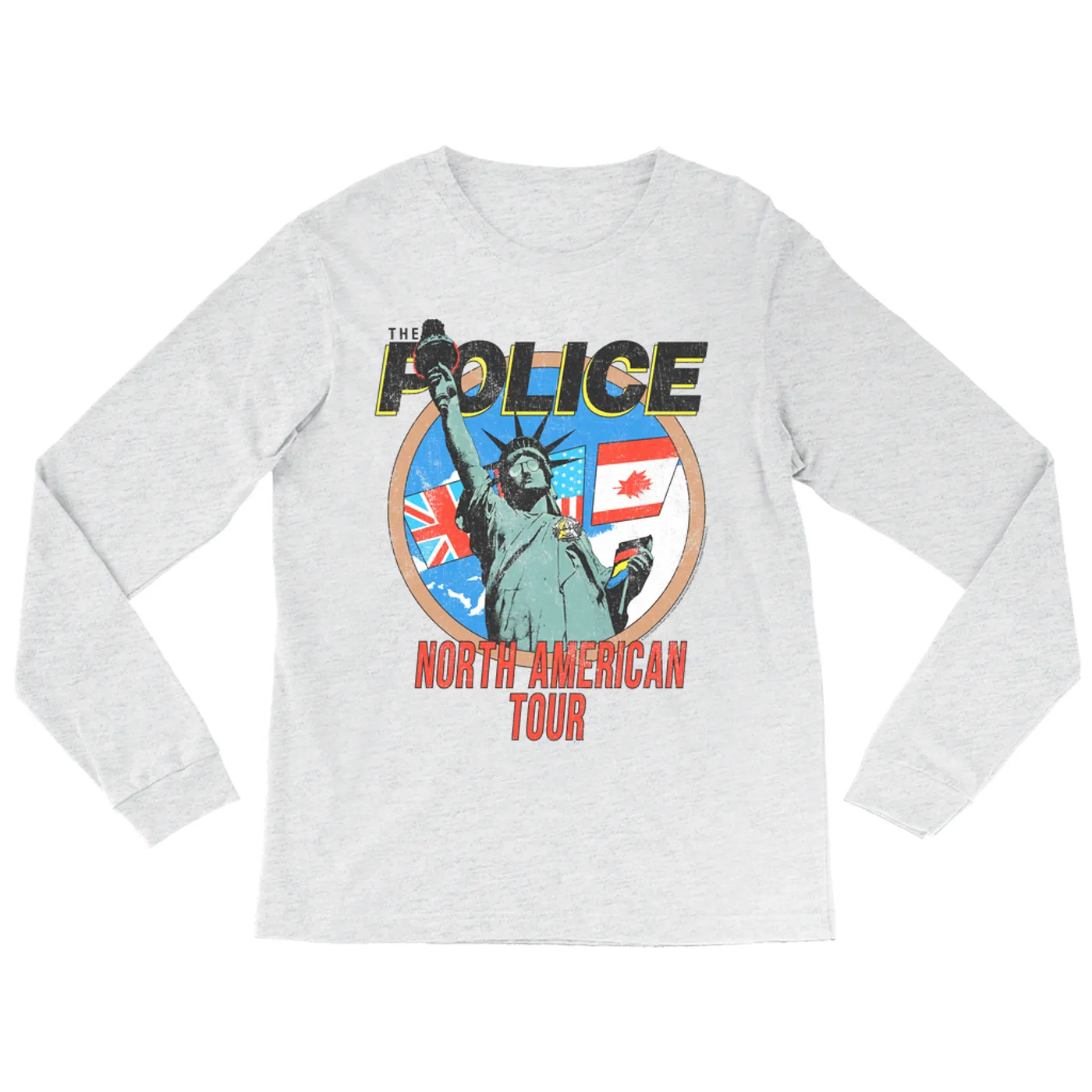 The Police Long Sleeve Shirt | North America 1983 Colorful Concert Promotion Distressed The Police Shirt