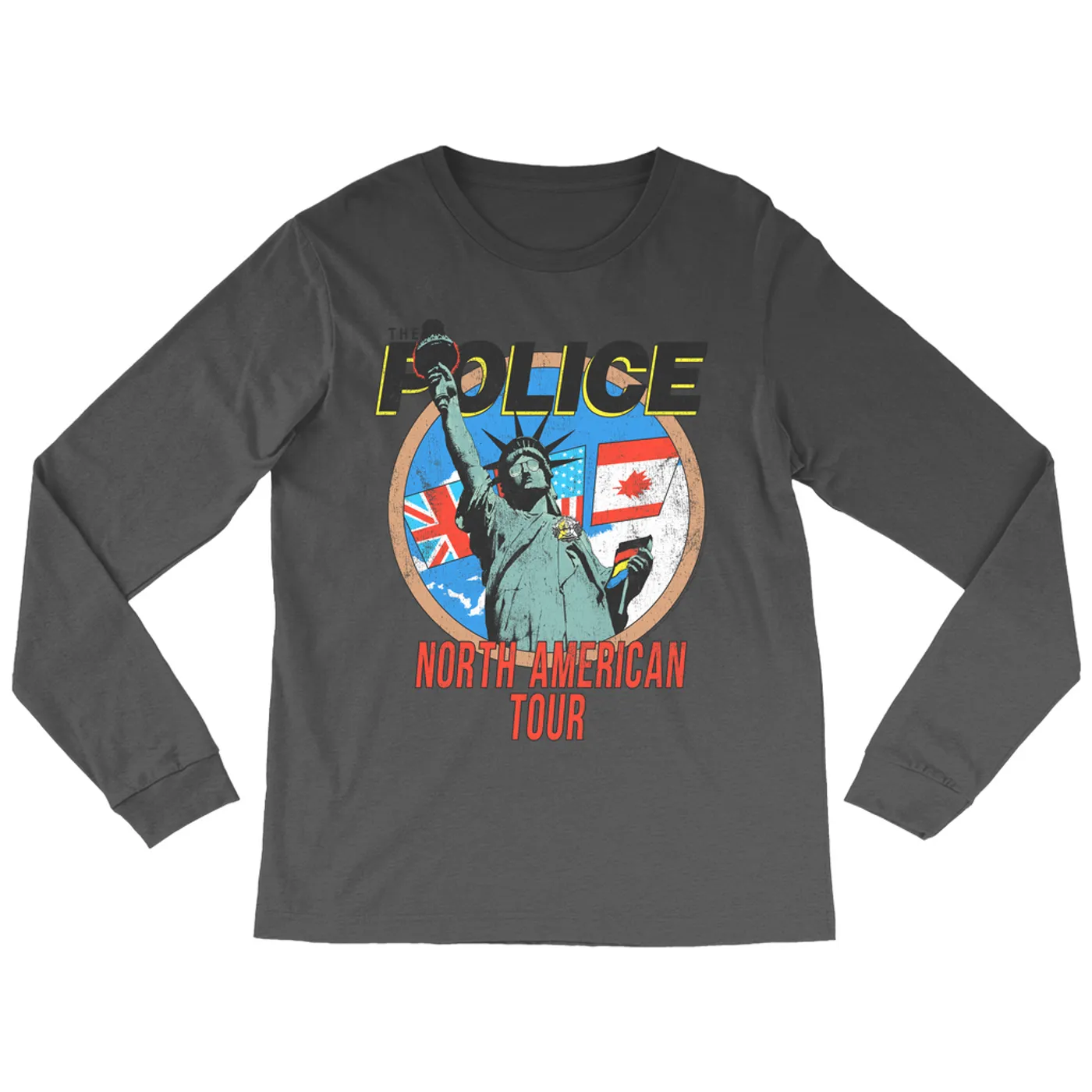 The Police Long Sleeve Shirt | North America 1983 Colorful Concert Promotion Distressed The Police Shirt