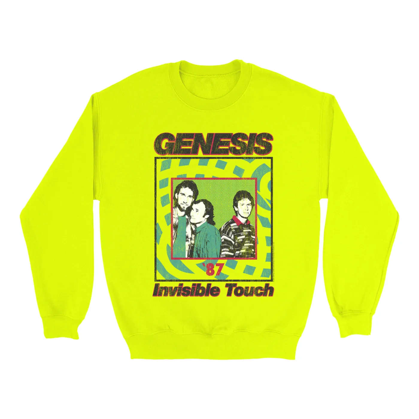 Genesis Bright Colored Sweatshirt | 1987 Invisible Touch Promo Design Genesis Sweatshirt