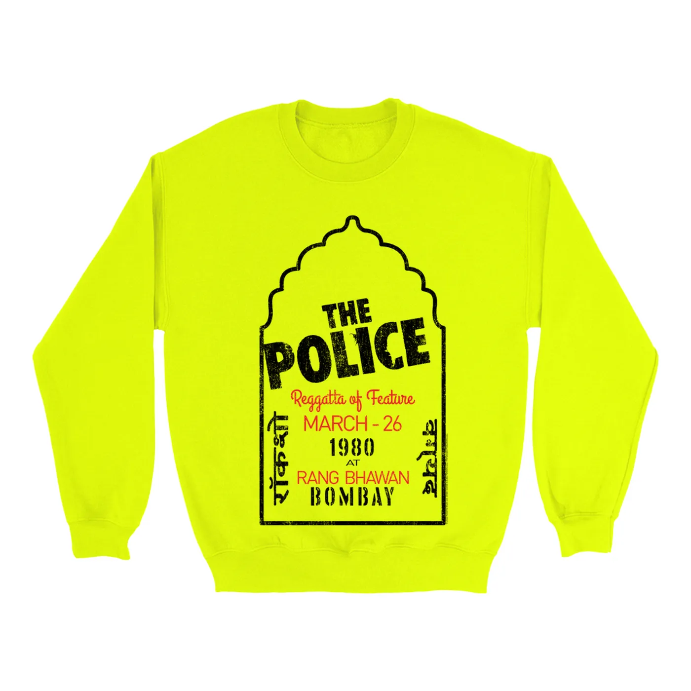 The Police Bright Colored Sweatshirt | Bombay 1980 Concert The Police Sweatshirt