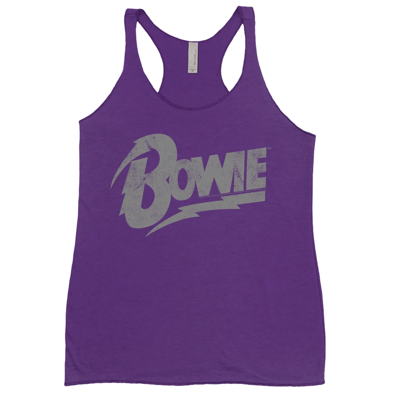 David Bowie Ladies' Tank Top | Vintage Bowie Silver Logo Distressed David Bowie Shirt