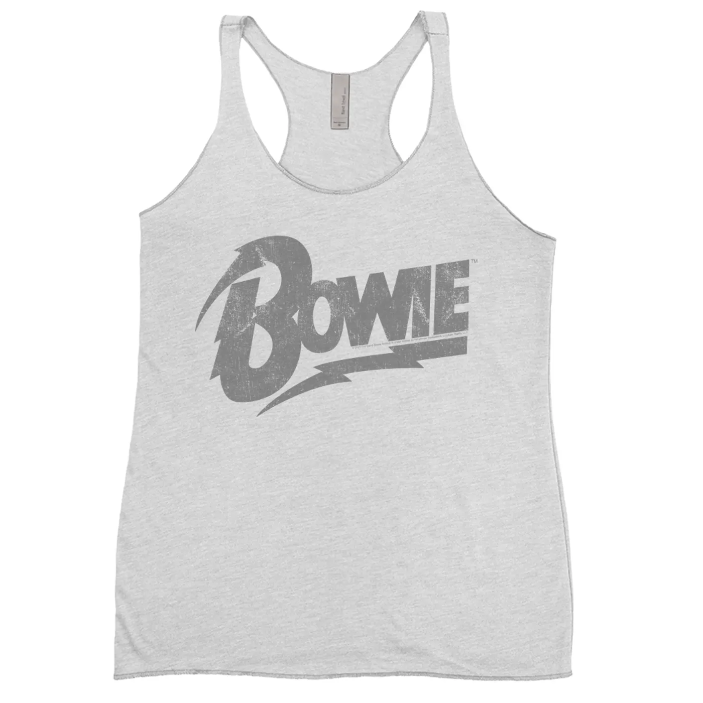David Bowie Ladies' Tank Top | Vintage Bowie Silver Logo Distressed David Bowie Shirt